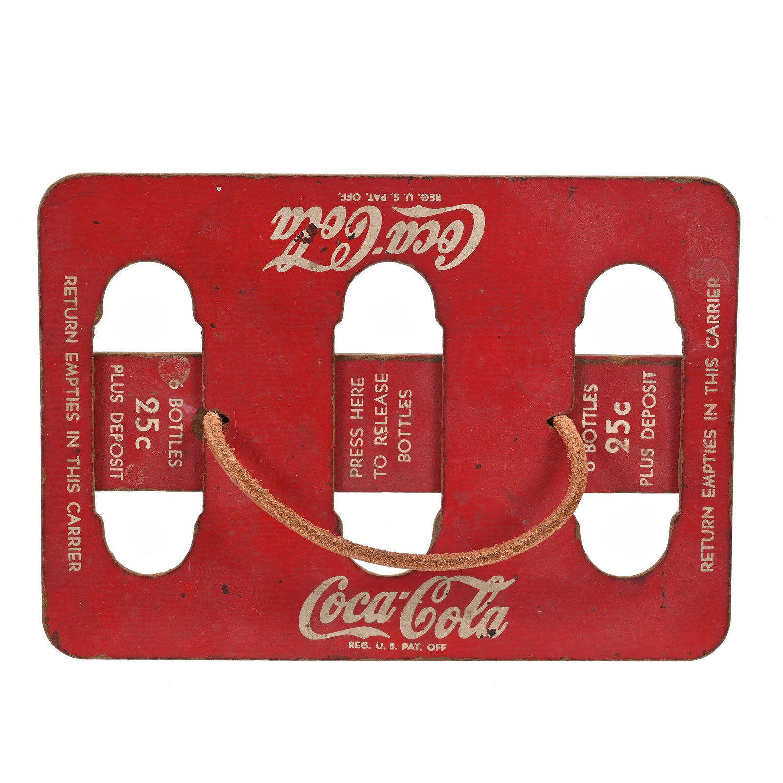 Masonite Six-Pack Carrier, Coca-Cola, 1940's-50's (1 of 2)
