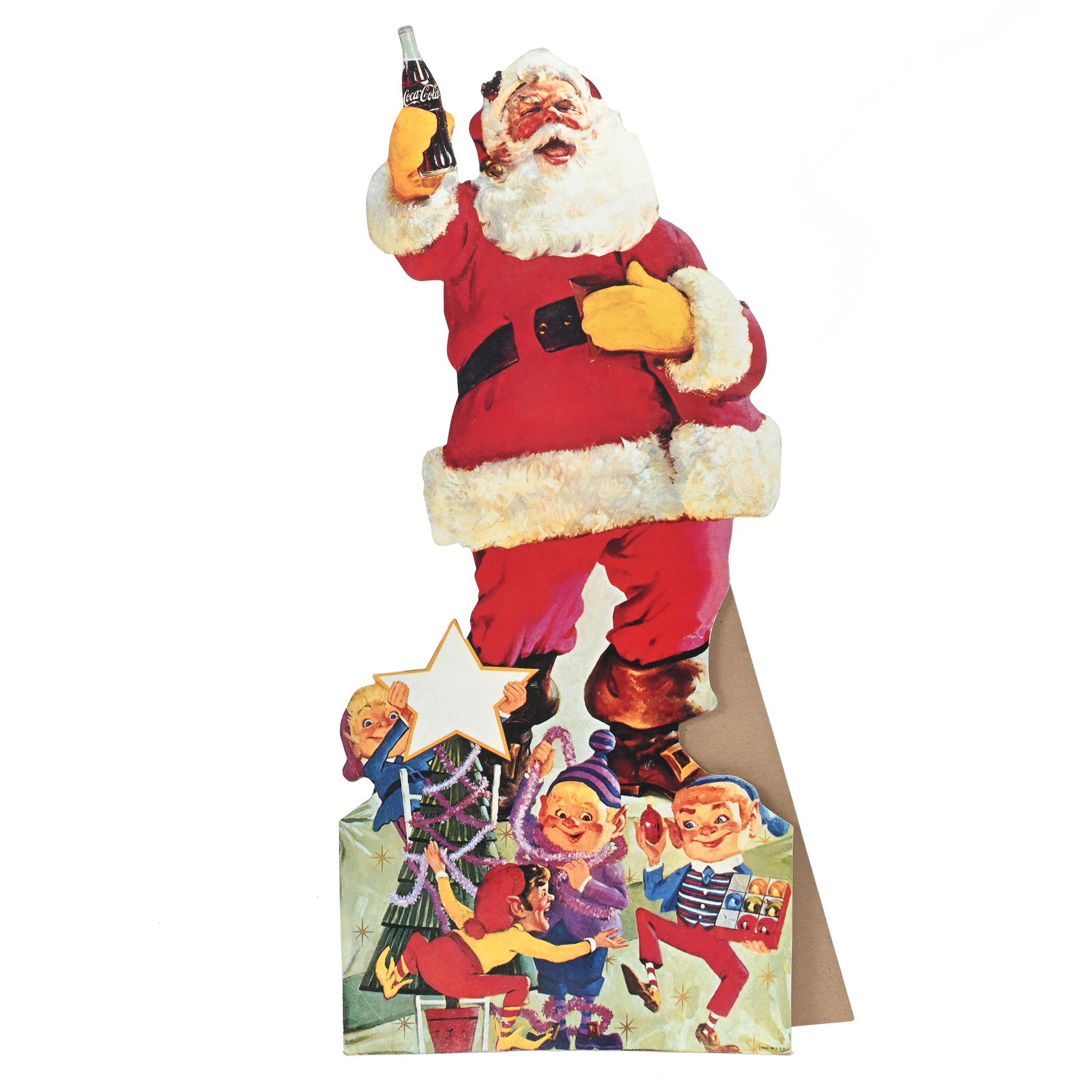 Cardboard Easel Sign, Coca-Cola Santa Cut-Out, 1960's (1 of 2)
