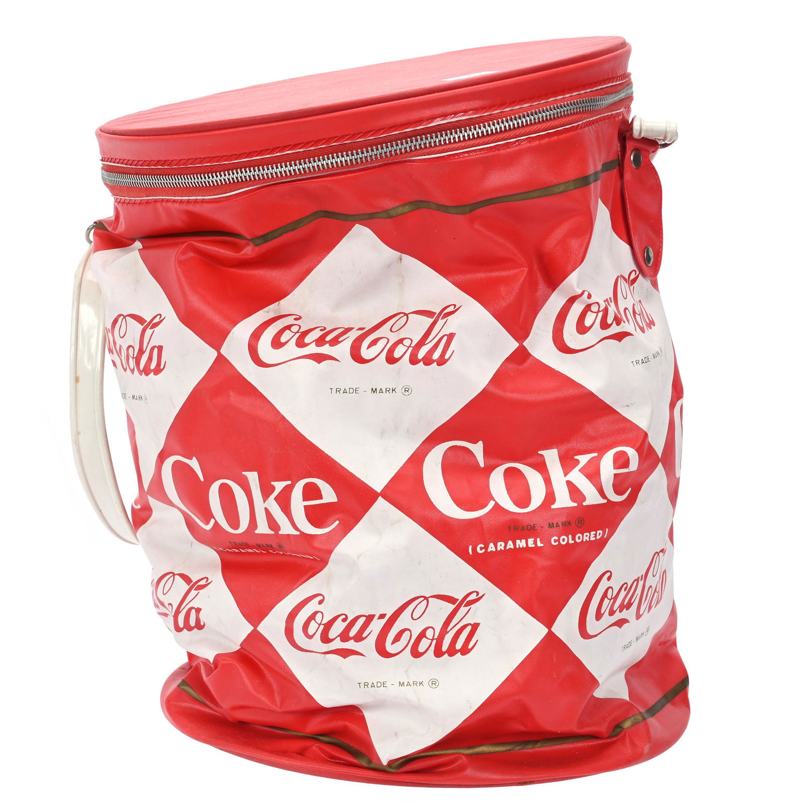 Round Vinyl Bag, Red/White, Coca-Cola, 1960's (1 of 3)