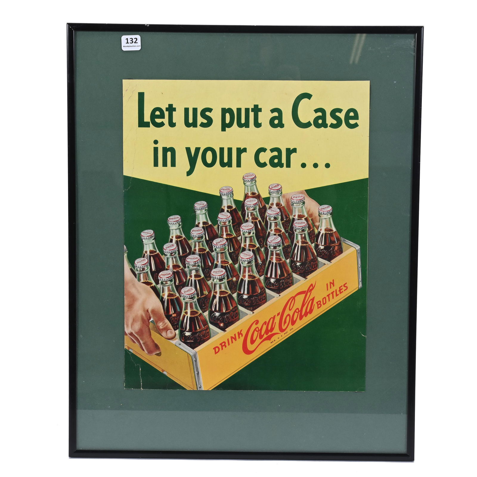Cardboard Sign, Framed, Coca-Cola, 1960's (1 of 2)