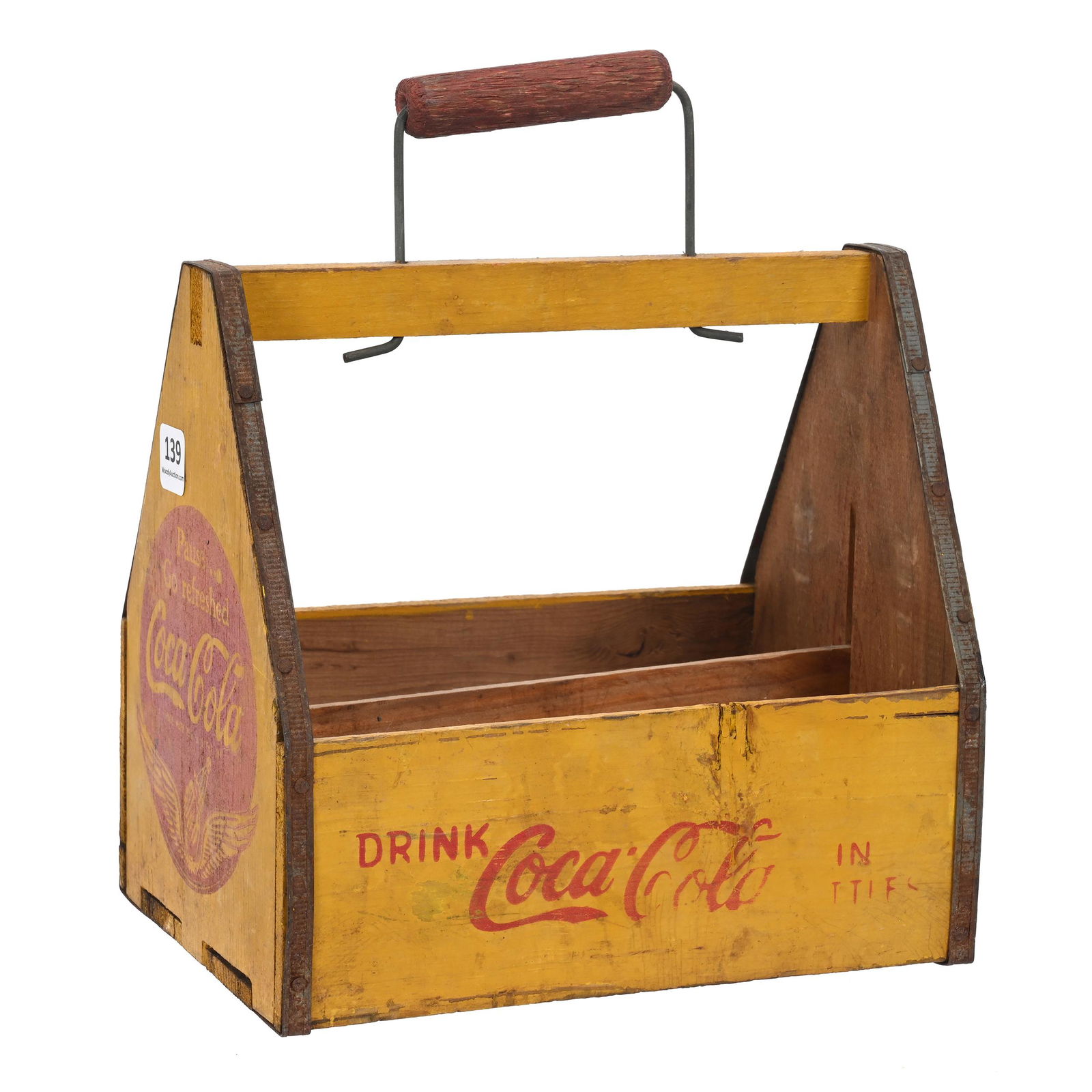 Wooden Six-Pack Bottle Carrier, Coca-Cola, 1940's (1 of 3)