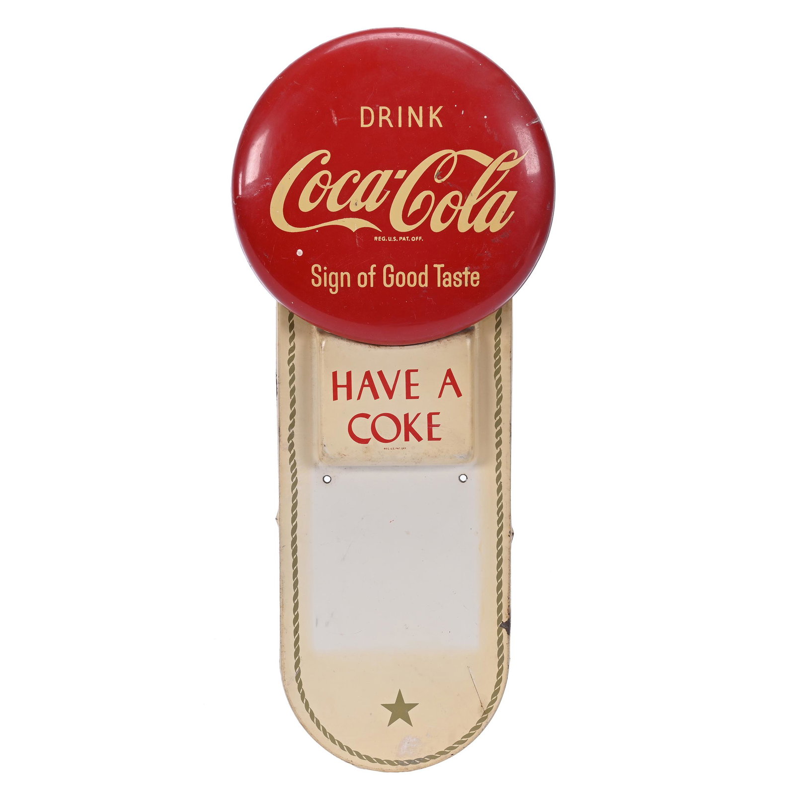 1950's Coca-Cola Metal Calendar Pad Sign (1 of 2)