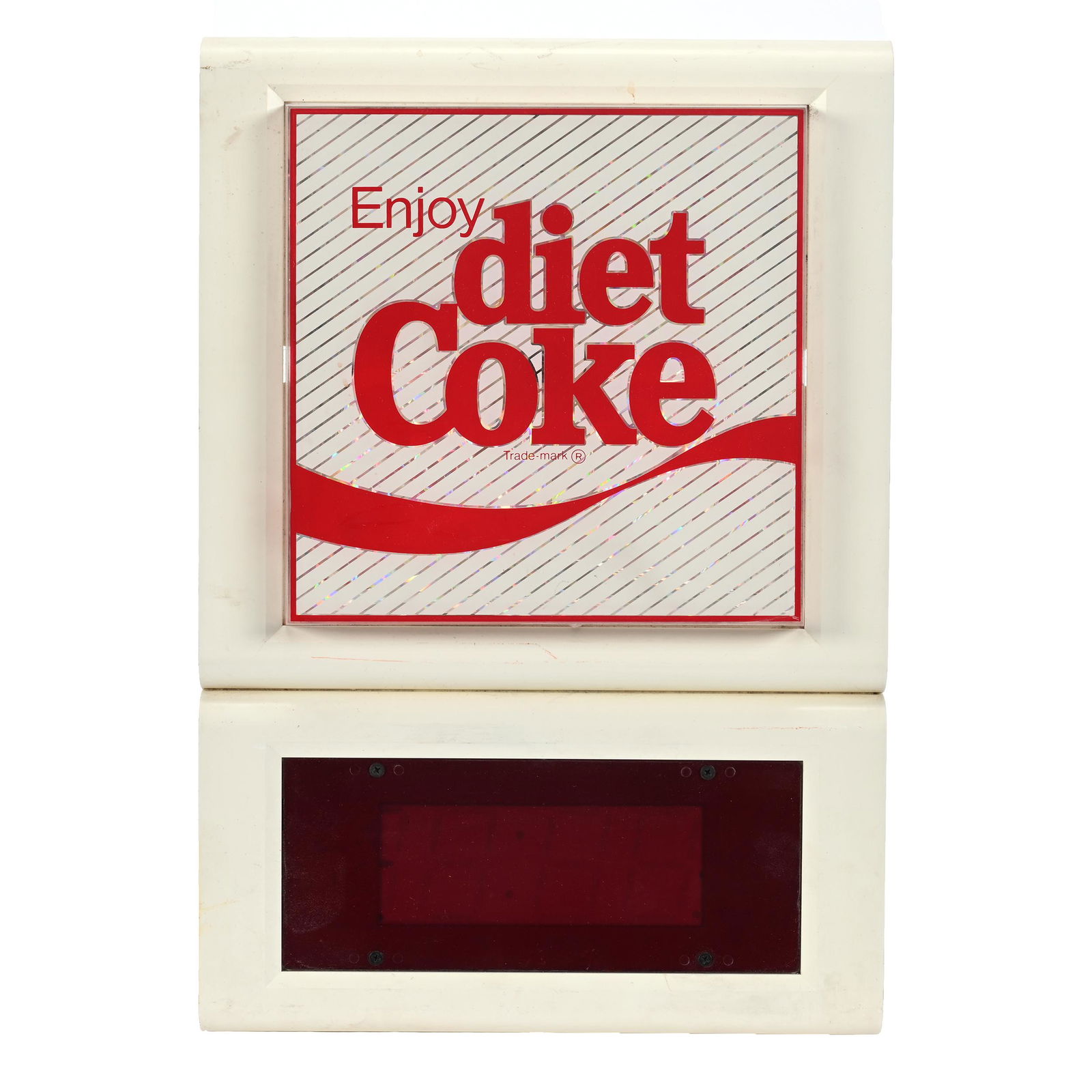 1980's Coca-Cola Digital Clock, "Diet Coke", Silver Metal (1 of 3)