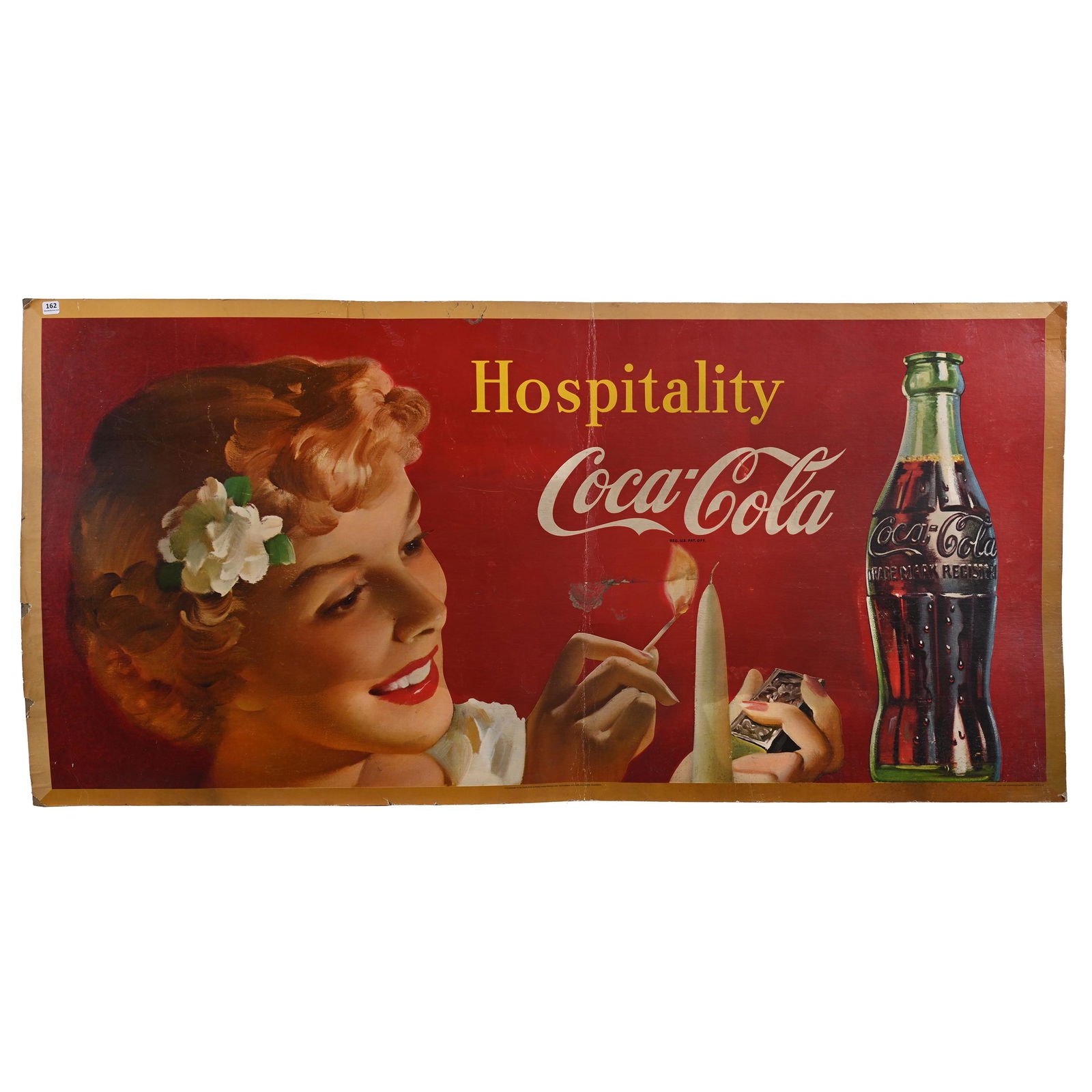 Cardboard Double-Sided Sign, Coca-Cola, 1950 (1 of 5)