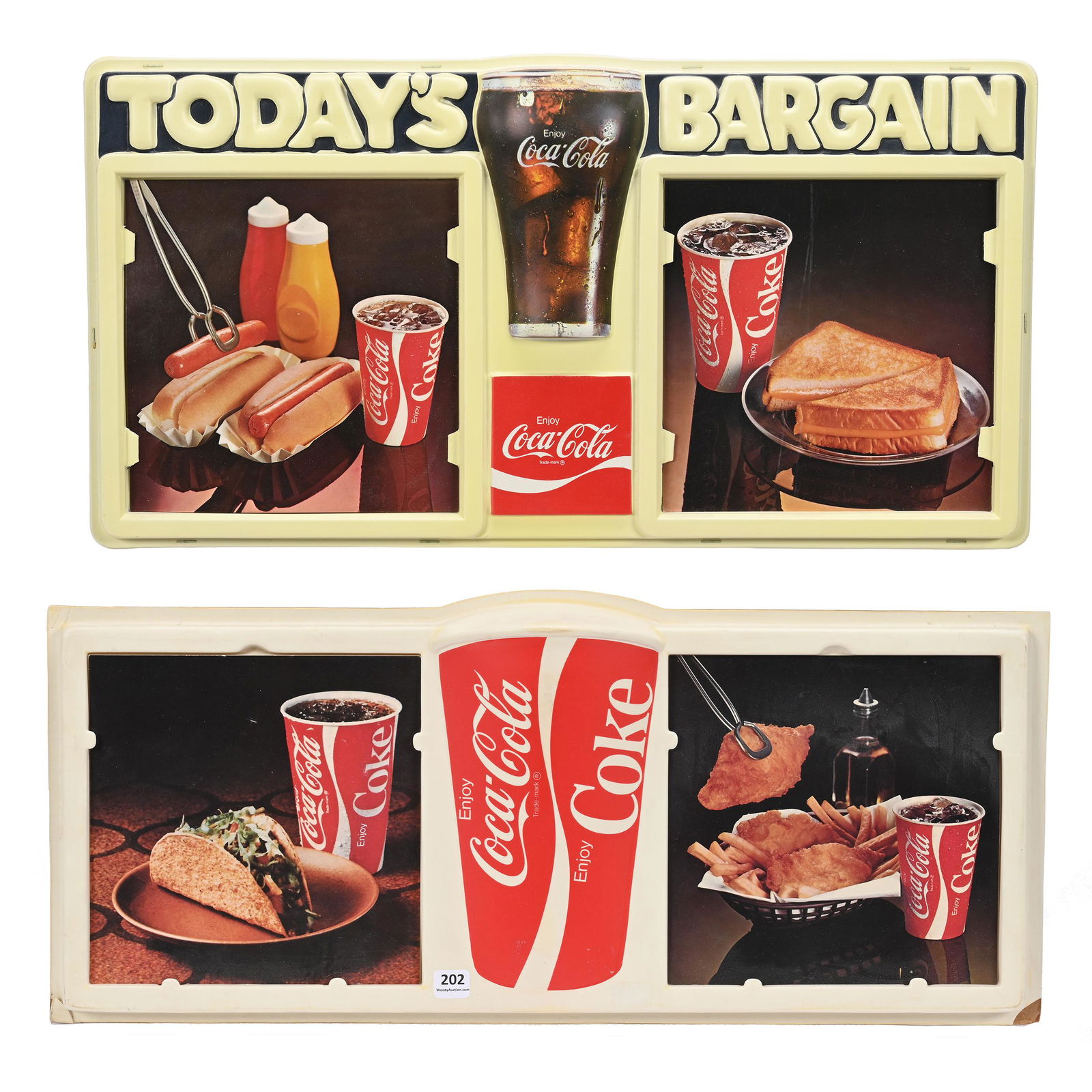 1960's-70's Coca-Cola Plastic Vacuform Signs, (2) (1 of 4)