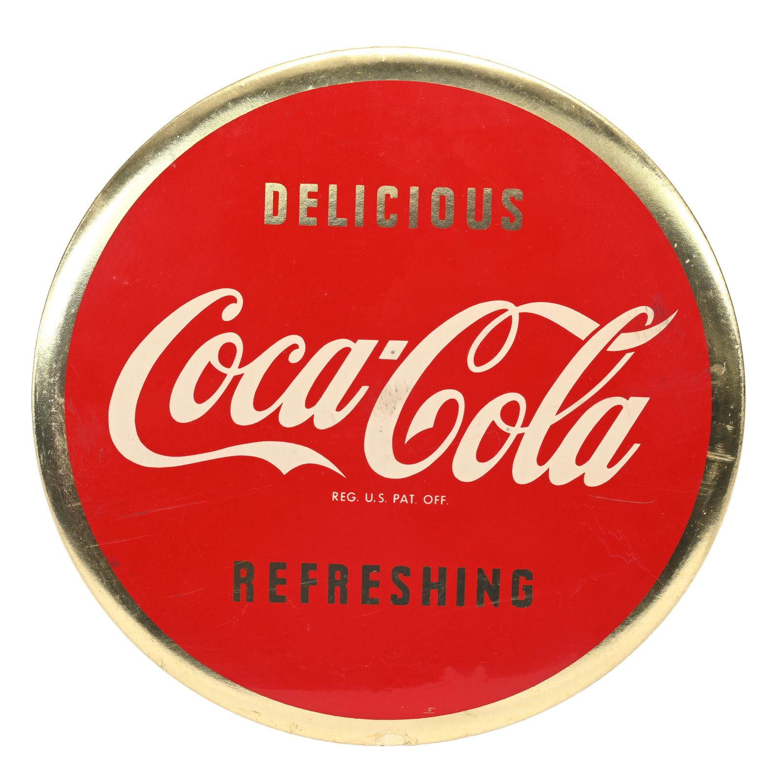 1940's Coca-Cola Celluloid Sign, Button (1 of 2)