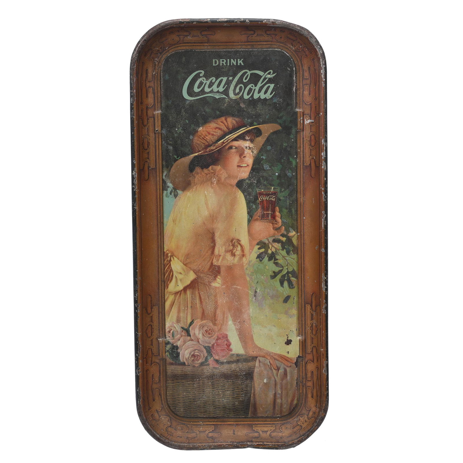1916-17 Coca-Cola Tray, "Elaine, WWI Girl" (1 of 2)