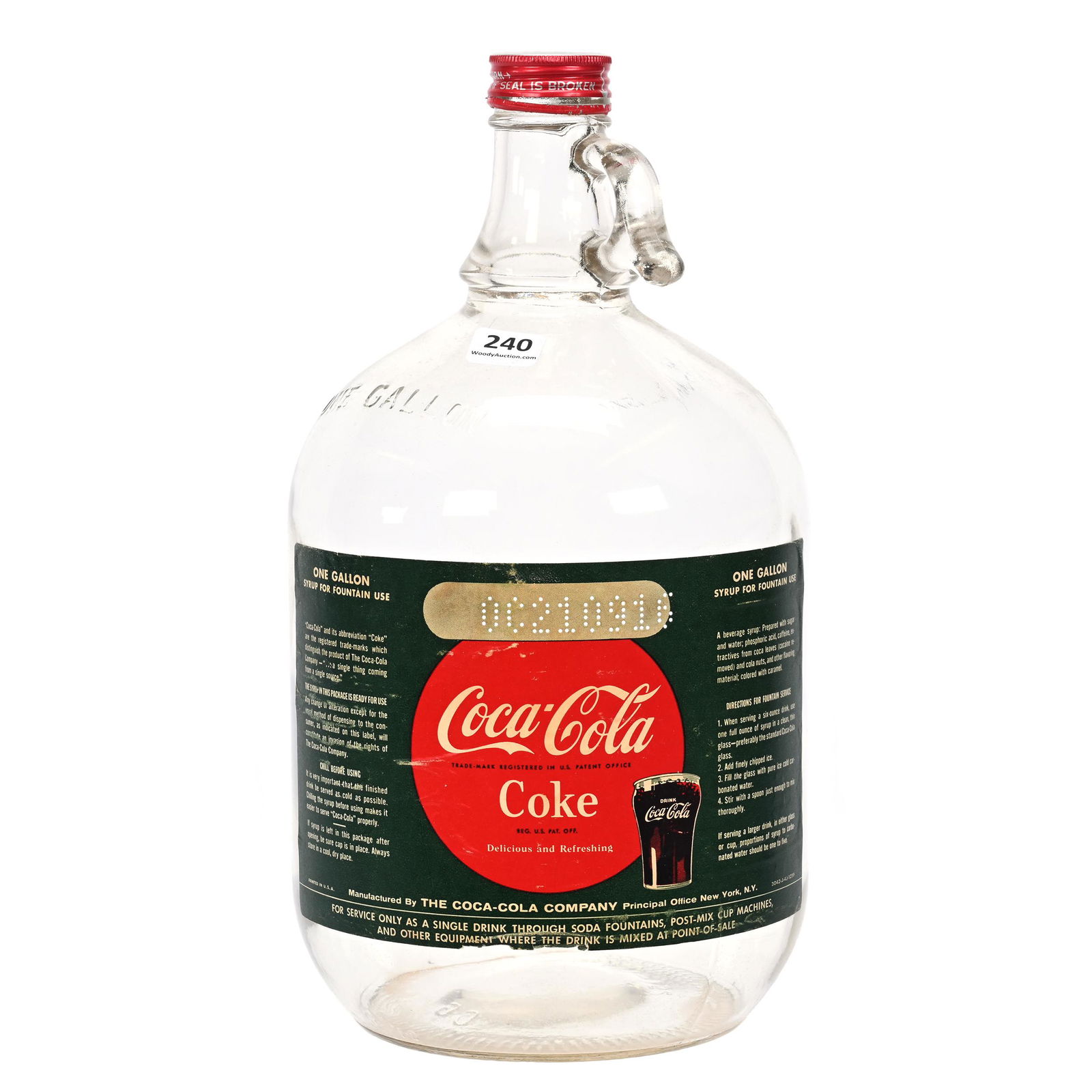 One Gallon Glass Syrup Jug W/Original Carton (1 of 4)