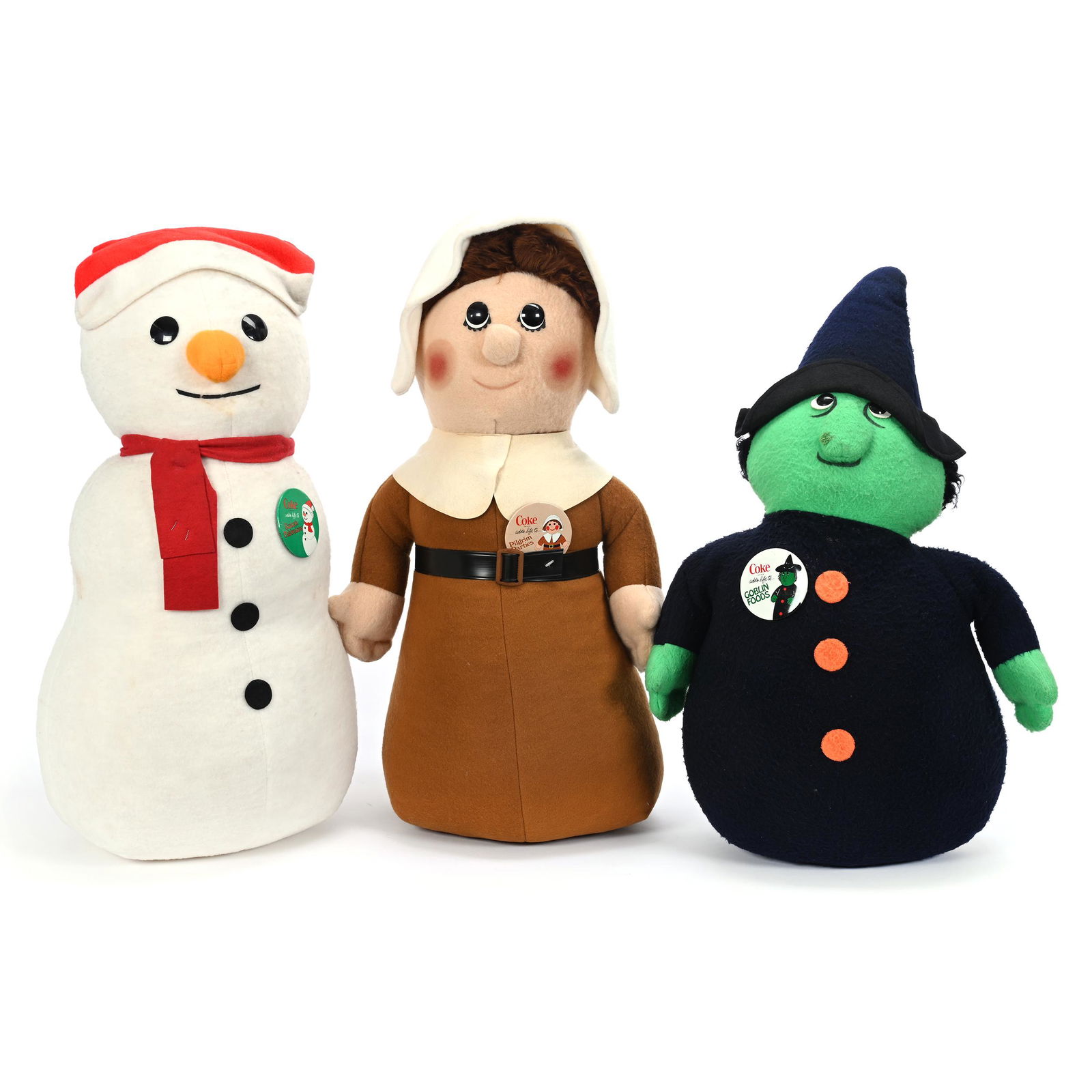 1960's Coca-Cola Set Of (3) Stuffed Display Dolls (1 of 4)