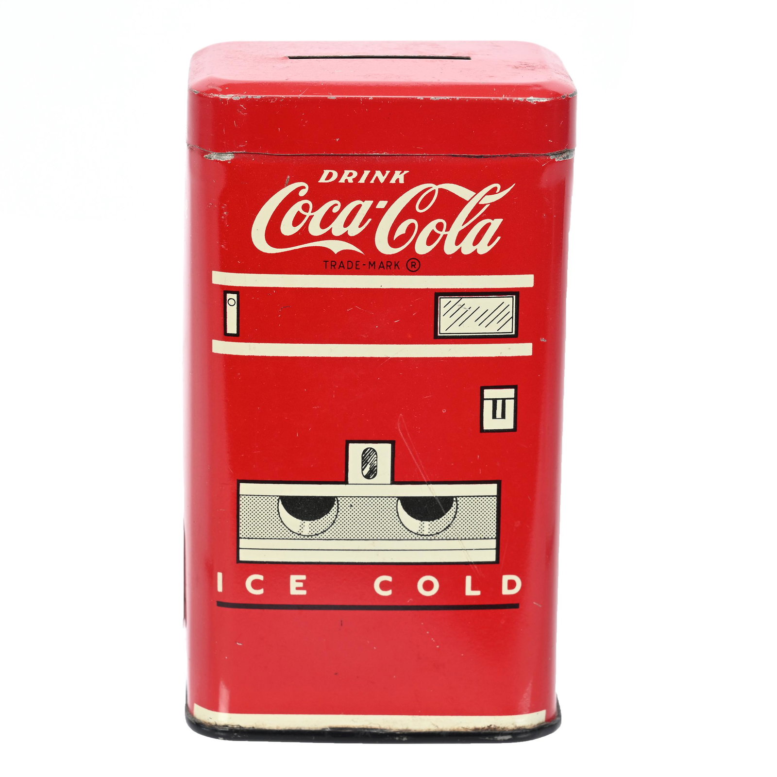 1950's Coca-Cola Tin Bank: 1950's Coca-Cola Tin Bank, 4" x 2", Private Collection, Kansas.