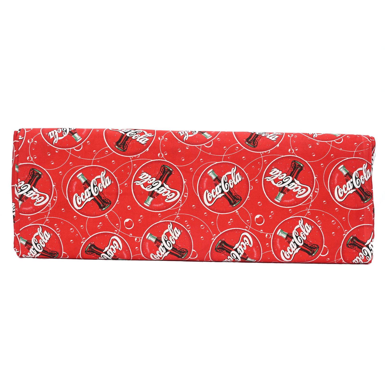 1980's Coca-Cola Fabric, Coca-Cola With Bottle: 1980's Coca-Cola Fabric, Coca-Cola With Bottle, Approximately Thirteen Yards Of Unused Fabric On Bolt, Bubbles Design, Private Collection, Kansas.
