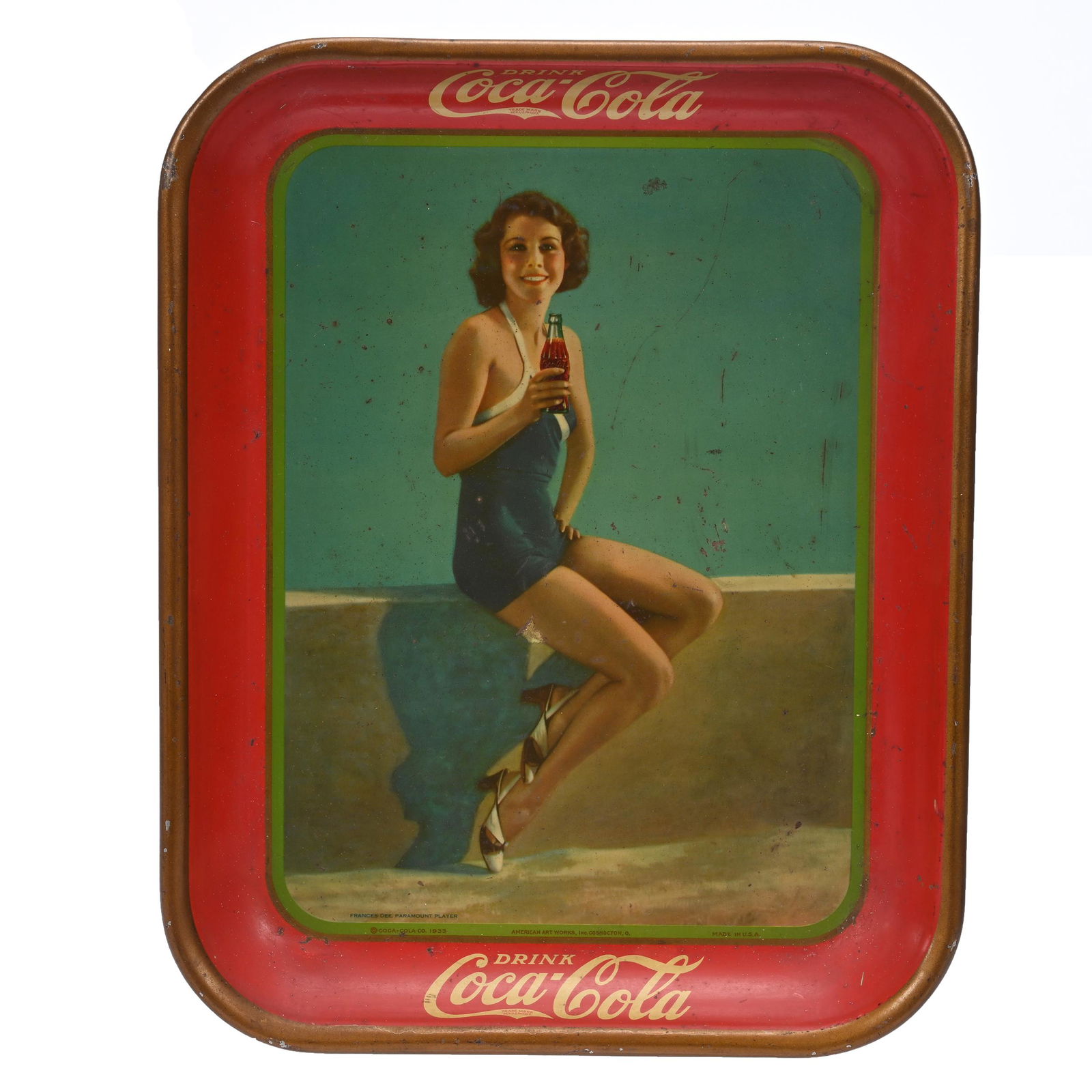 1933 Coca-Cola Tray, "Movie Star Frances Dee" (1 of 2)