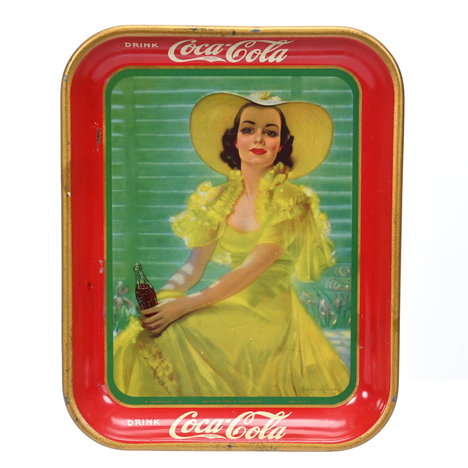 1938 Coca-Cola Tray, Afternoon Girl (1 of 2)