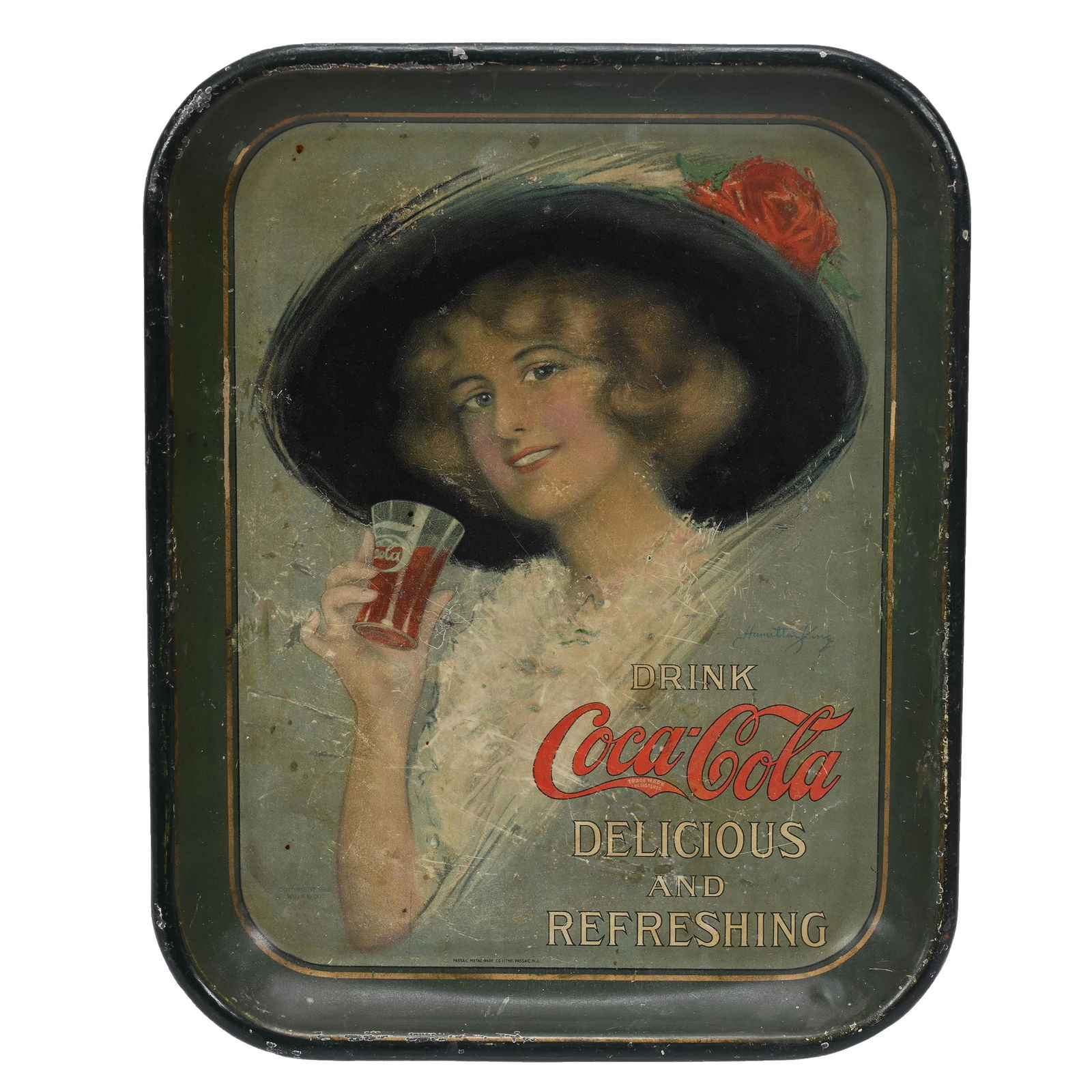 1912 Coca-Cola Tray "Drink Delicious And Refreshing" (1 of 2)