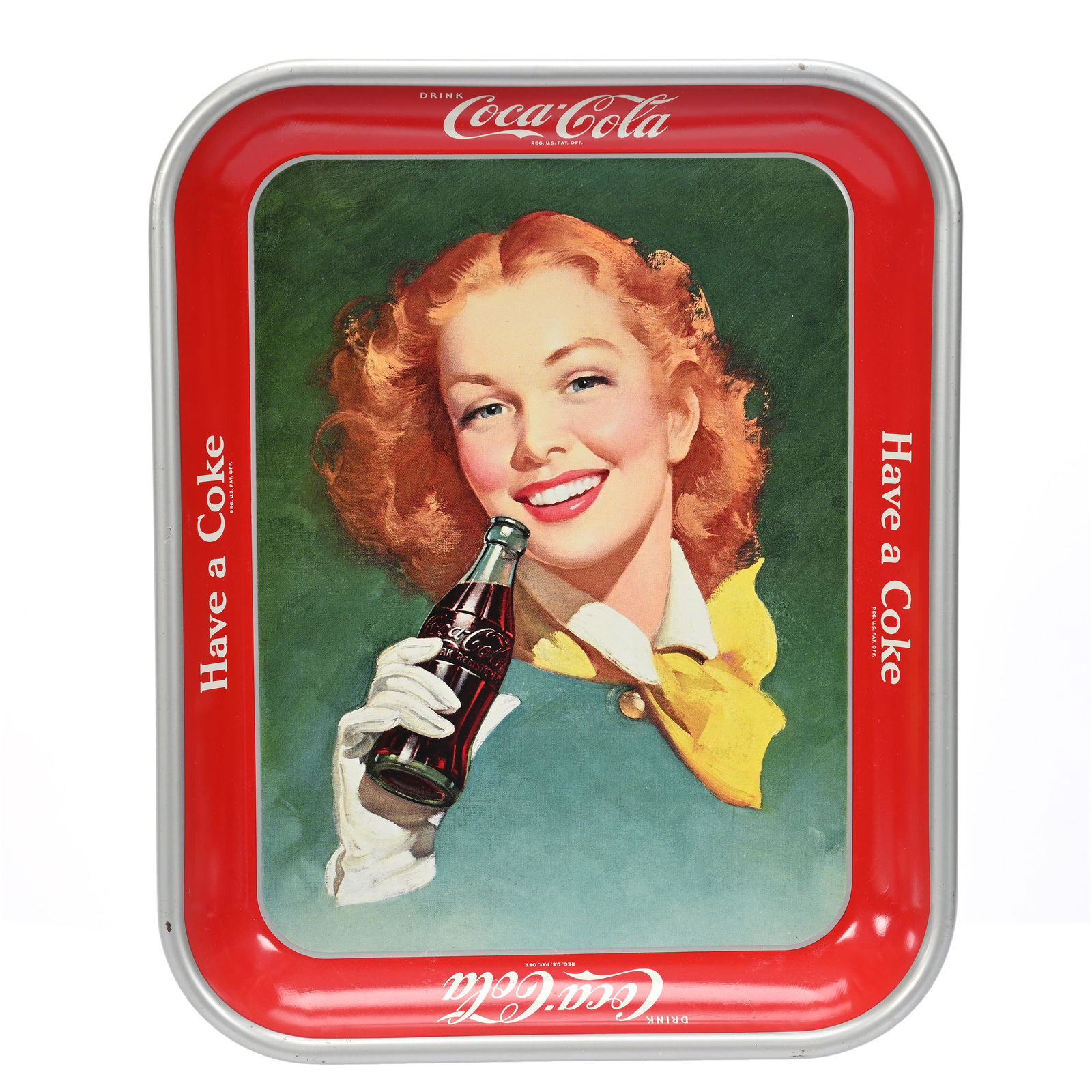 1950's Coca Cola Tray, "Red Haired Girl" (1 of 2)