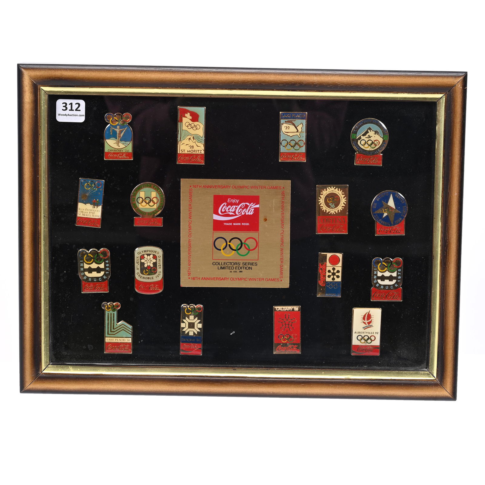 1990's Coca-Cola Olympic Winter Games, 16 Pin Set (1 of 7)