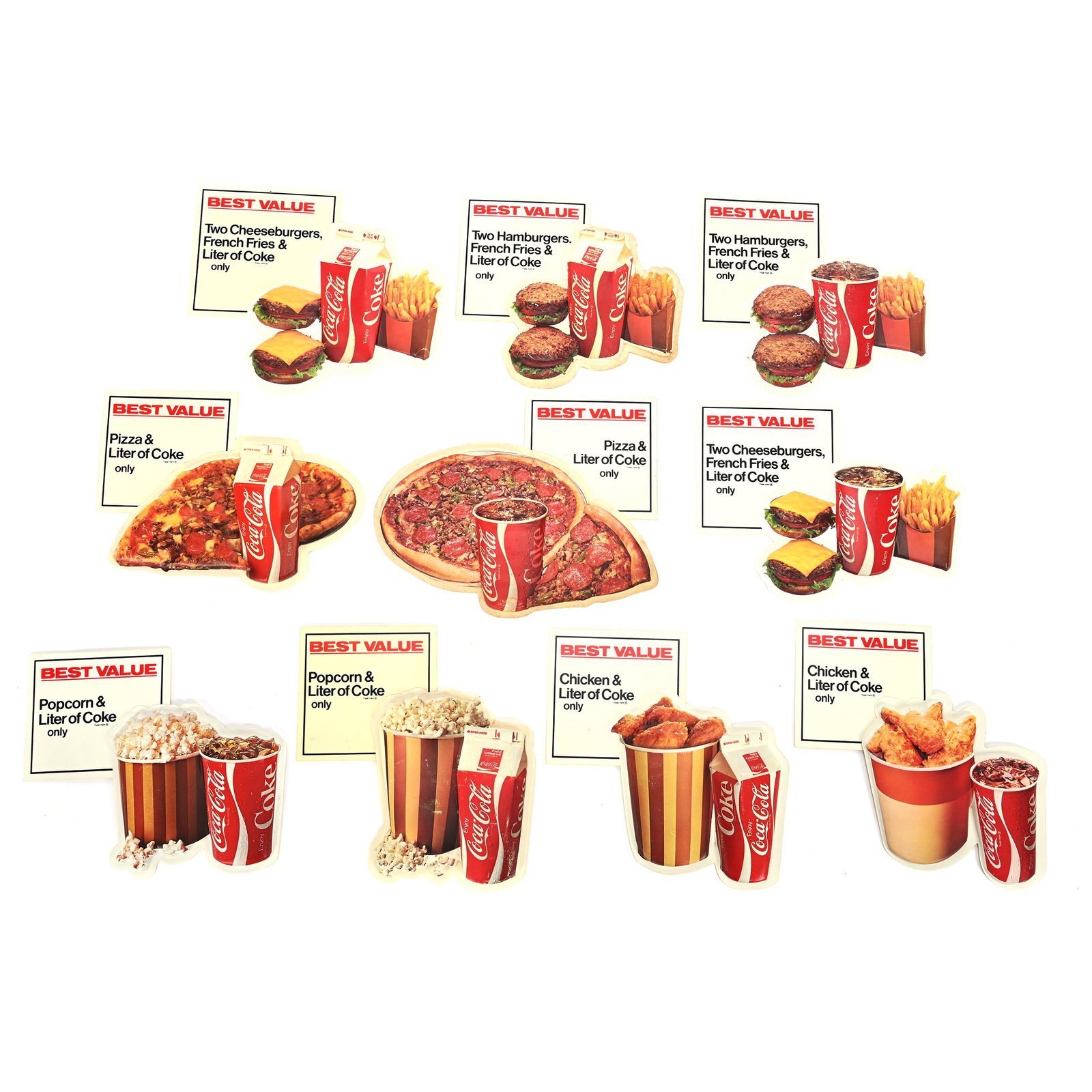 1960's Coca-Cola Ten Vacuform Sign Set (1 of 4)