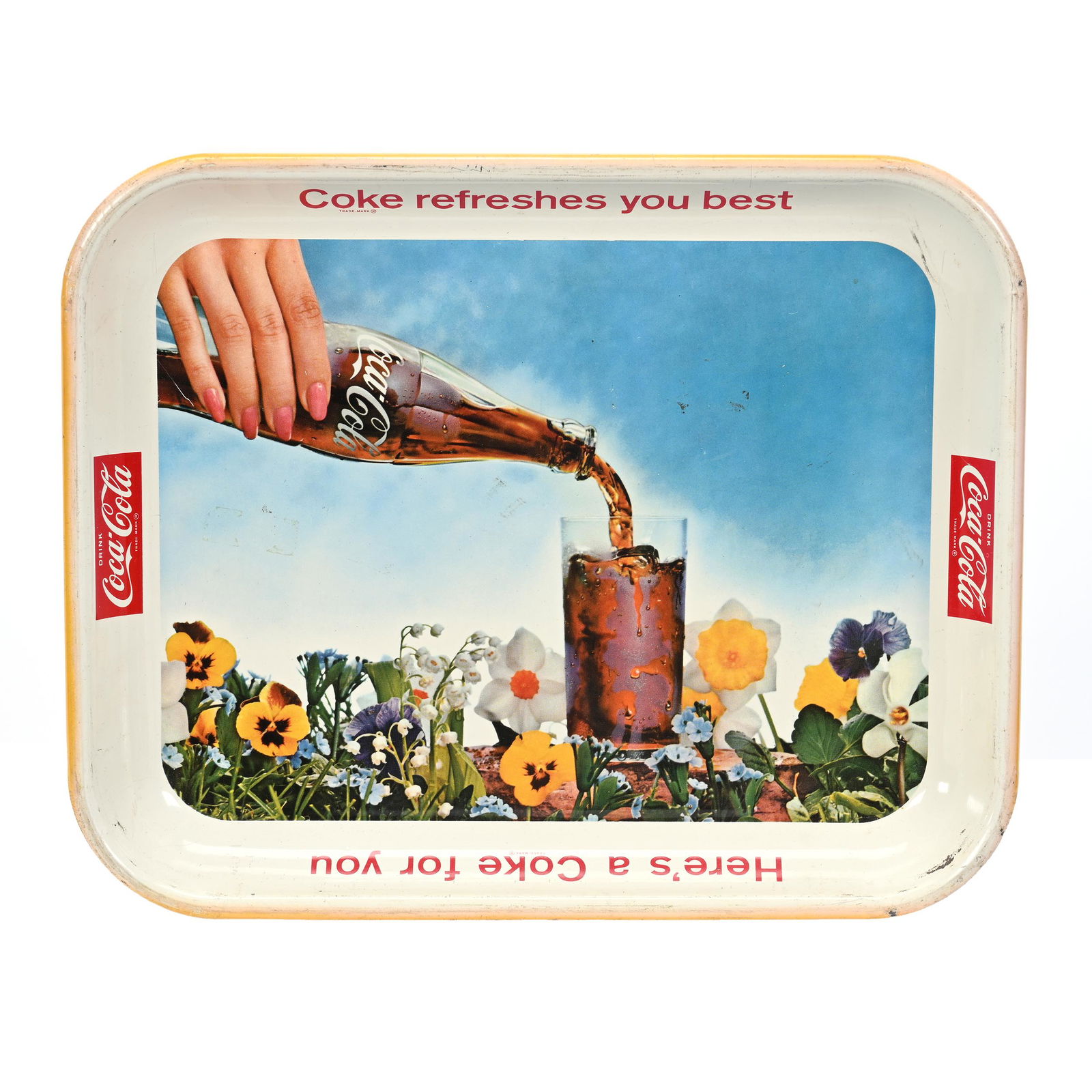 1961 Coca-Cola Tray, "Coke Refreshes You Best" (1 of 2)