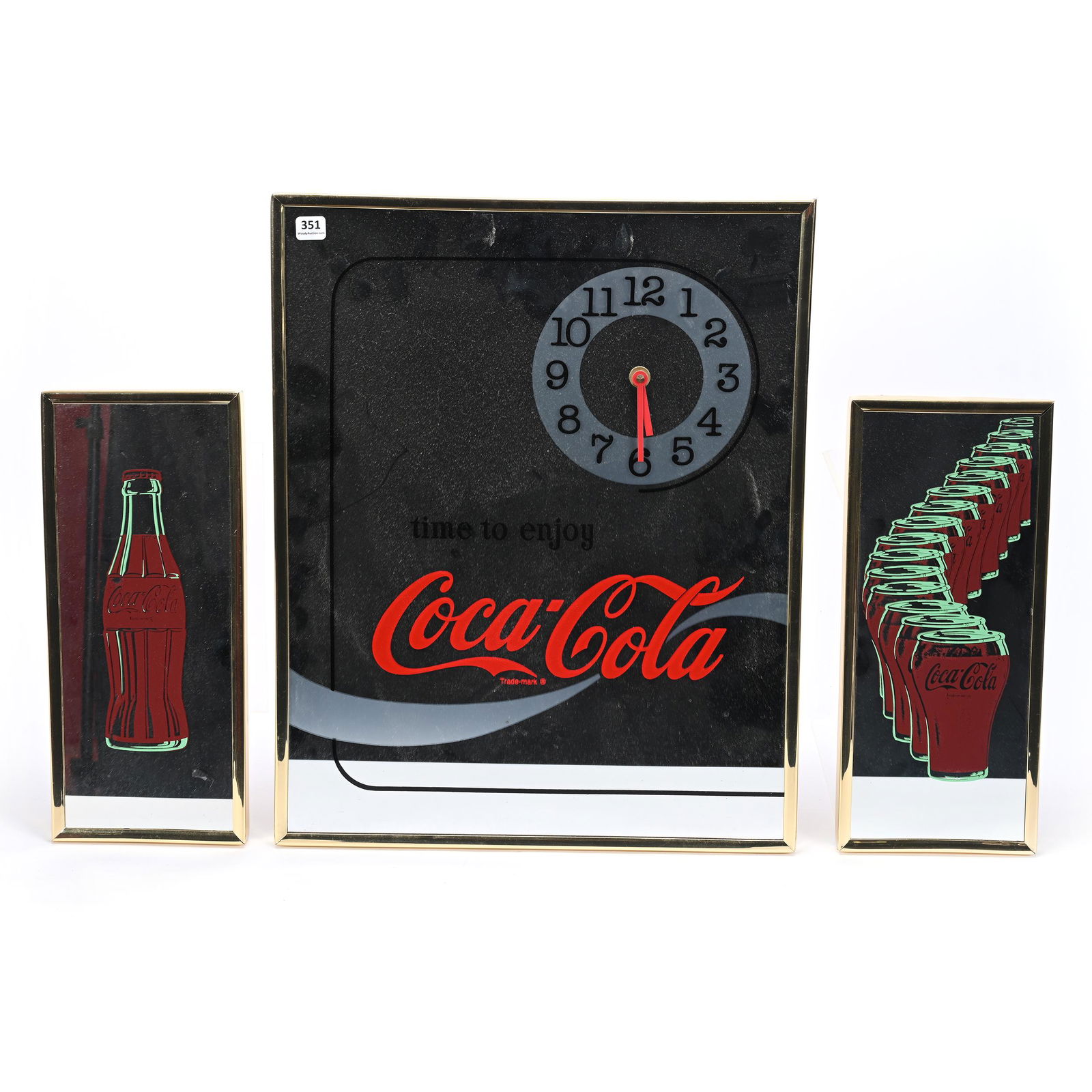 Wall Clock, Three Piece Set, Coca-Cola, Mirrored (1 of 2)