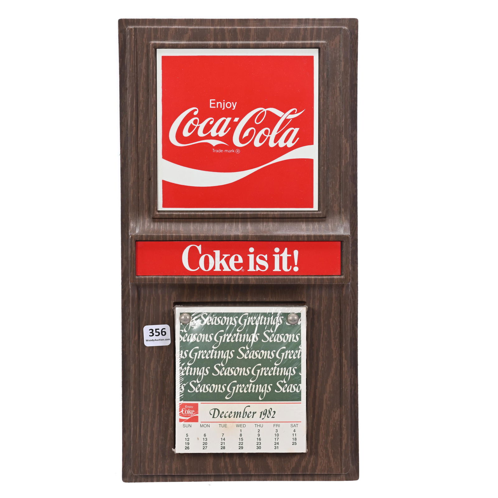 1983 Coca-Cola Plastic "Mirro Products" Calendar (1 of 2)