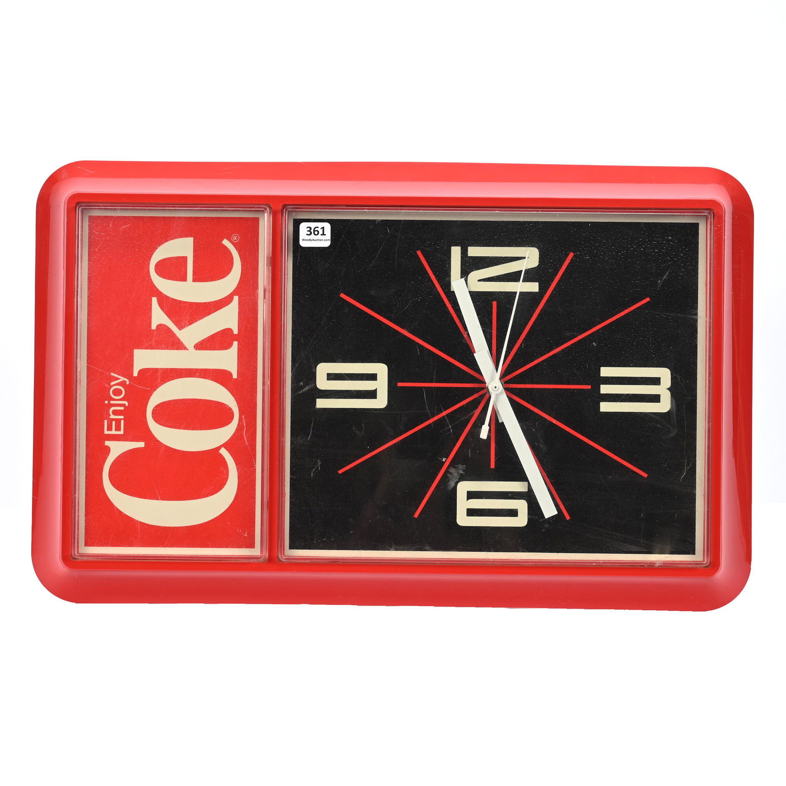 Wall Clock, Coca-Cola, Electric, Red Frame, 1984 (1 of 2)