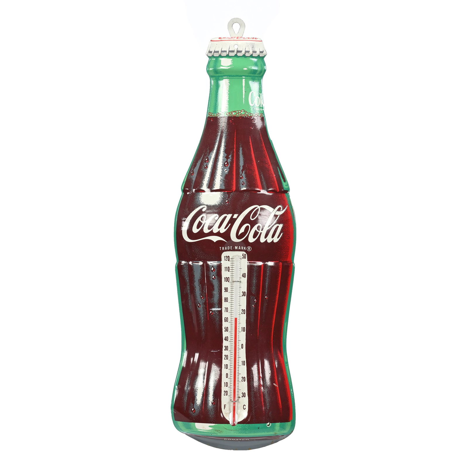 1950's Coca-Cola Thermometer, Embossed "Donasco" (1 of 2)