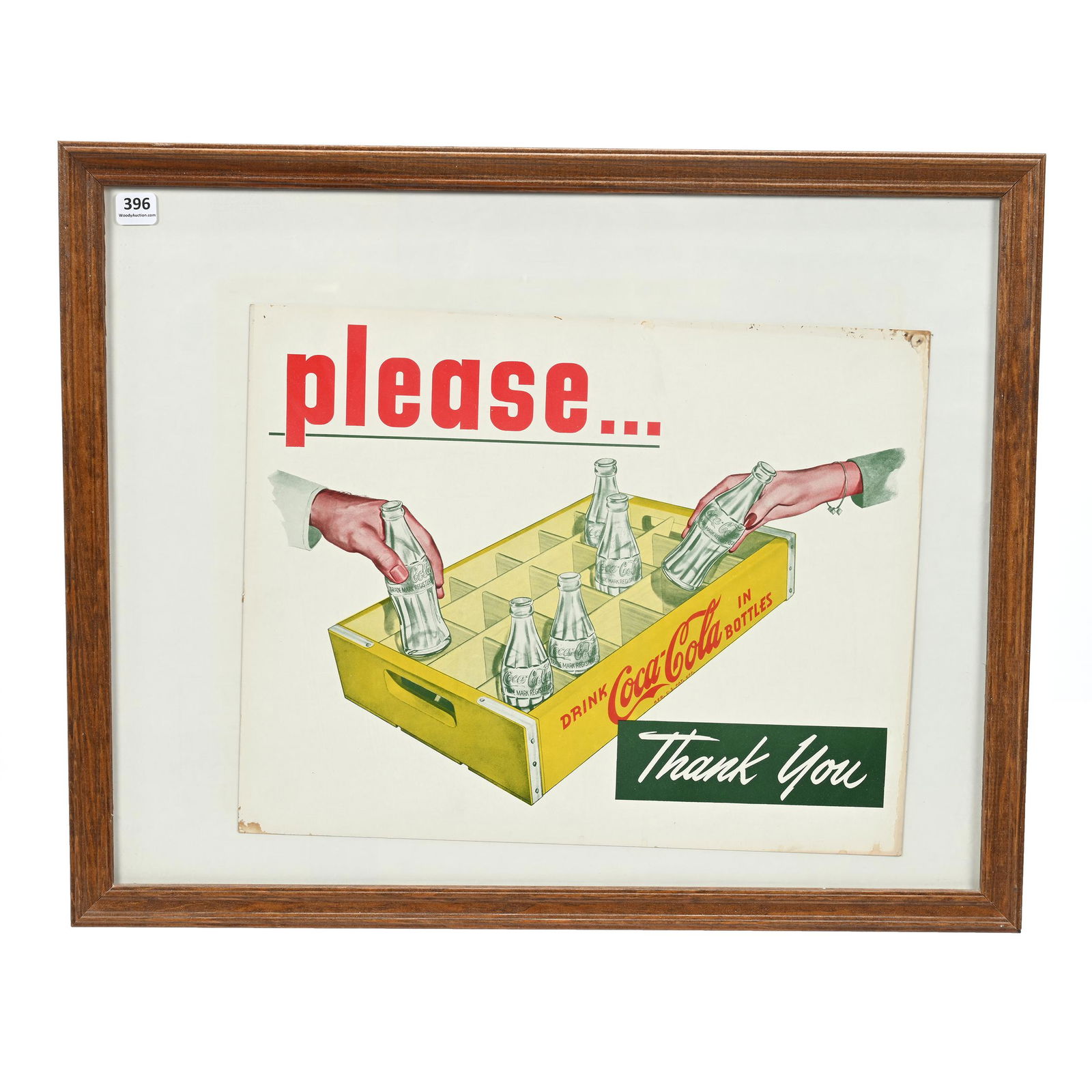 1950's Coca-Cola Cardboard Sign "Please…Thank You" (1 of 2)