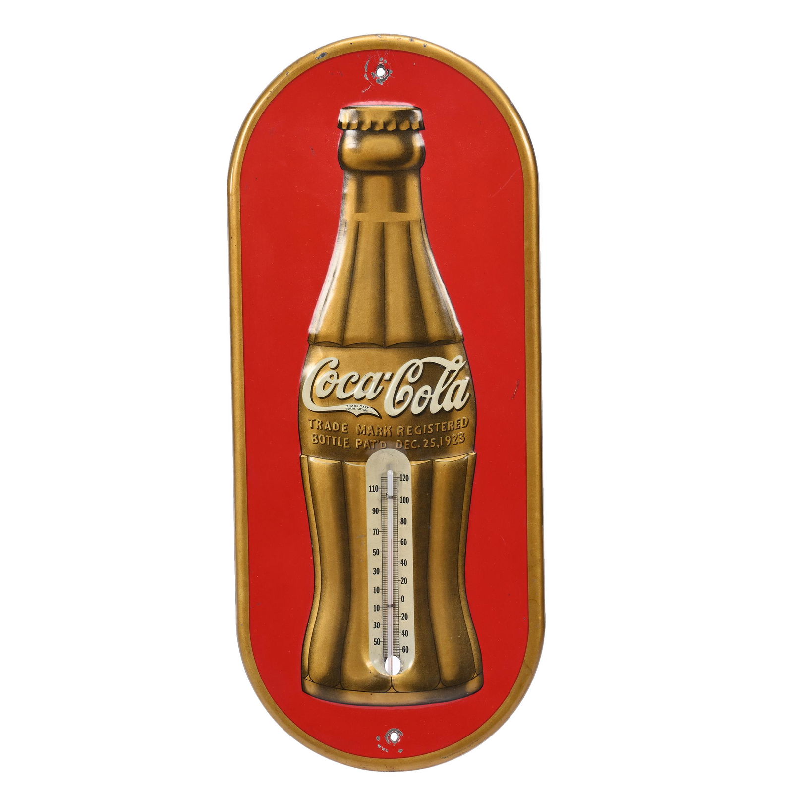 1950's Thermometer, Coca-Cola, In Form Of Bottle (1 of 2)