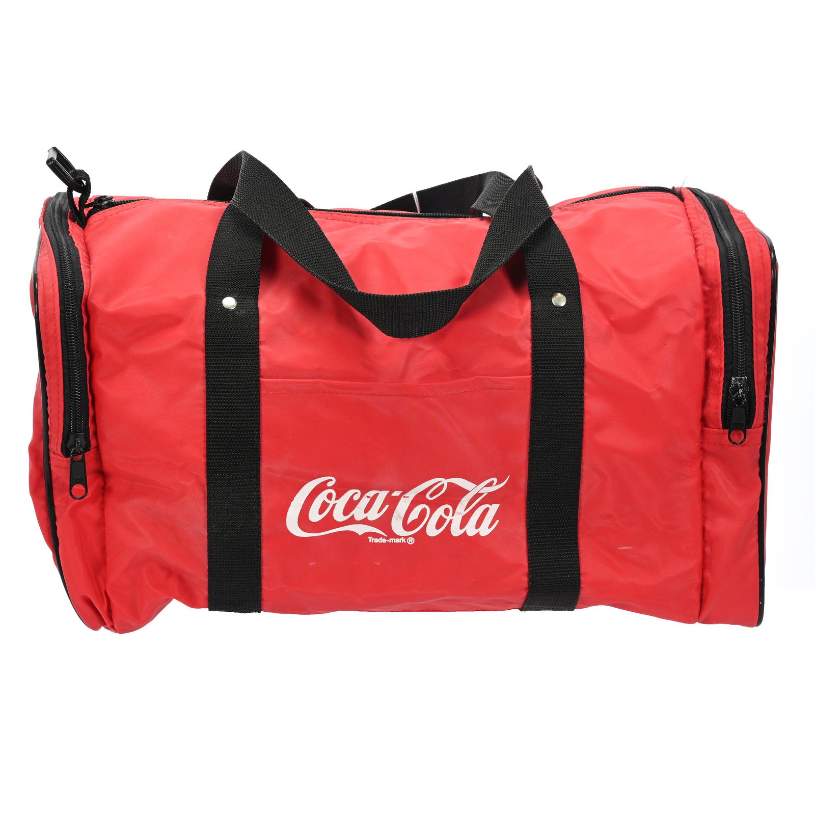 Radio Bag, Coca-Cola, Vinyl, 1970's: Radio Bag, Coca-Cola, Vinyl, 1970's, 9" x 15" approximately, Private Collection, Kansas.