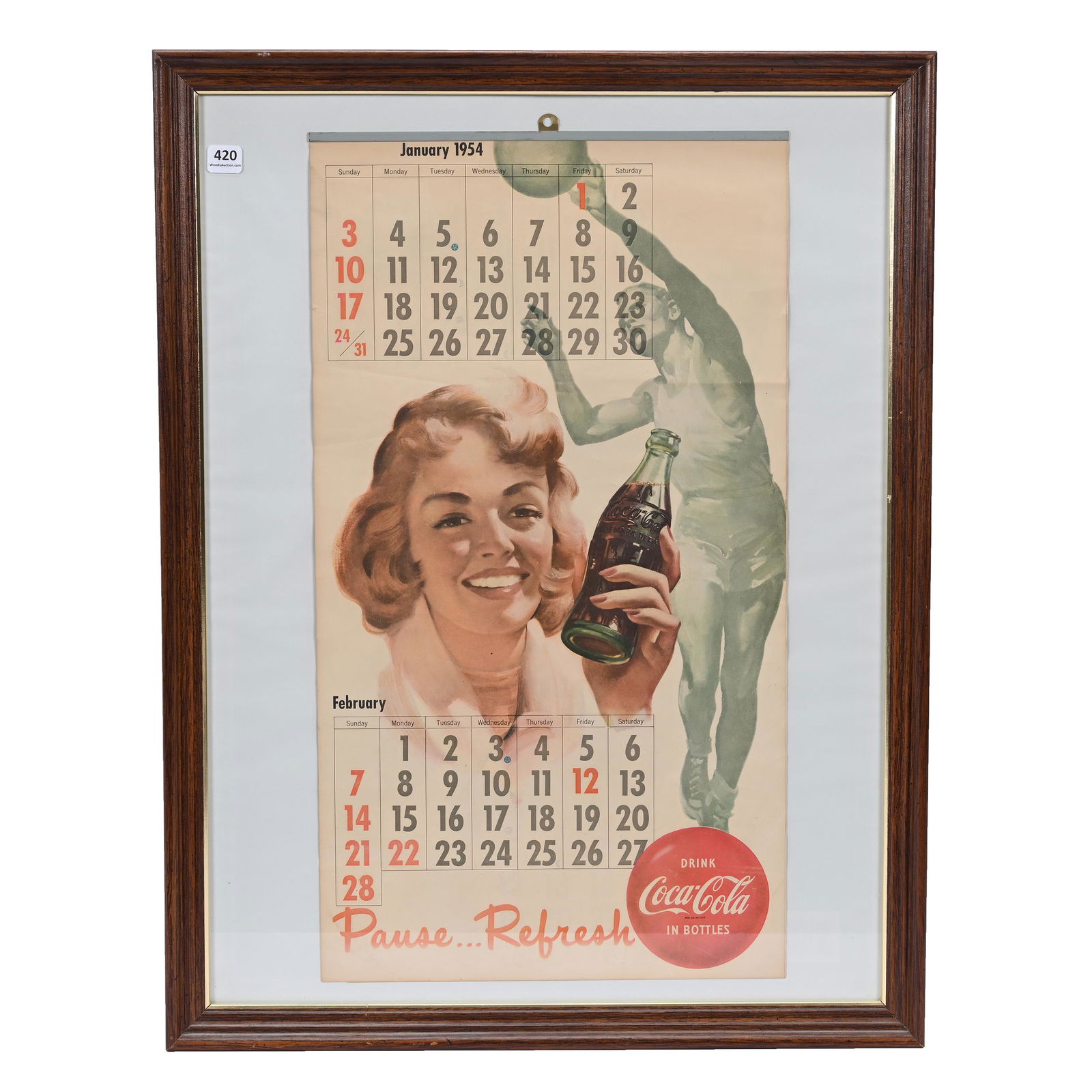 1954 Coca-Cola Calendar, Complete (1 of 2)