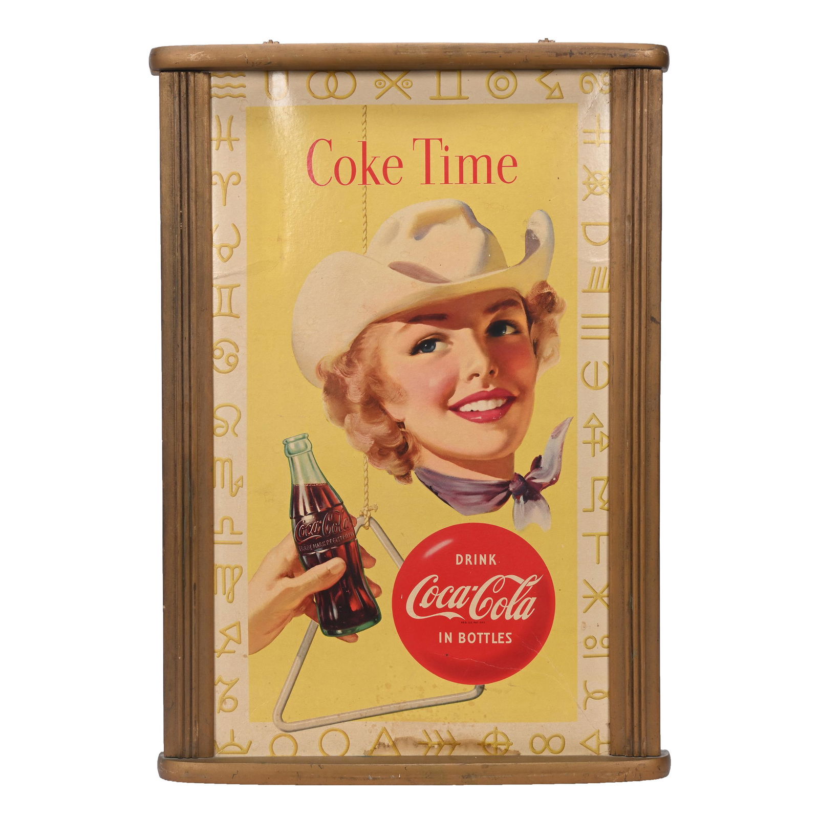 1955 Coca-Cola Sign, "Coke Time", Cardboard (1 of 2)