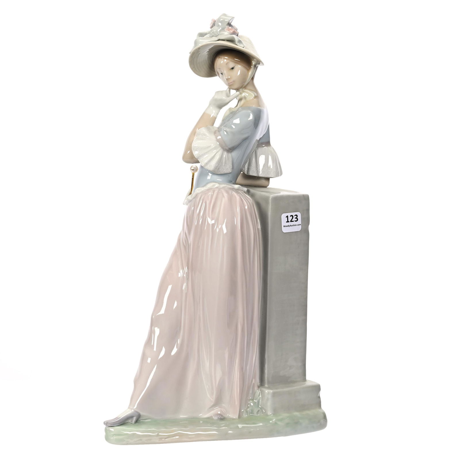 Figurine Marked Lladro, Lady W/Umbrella Near Wall (1 of 4)