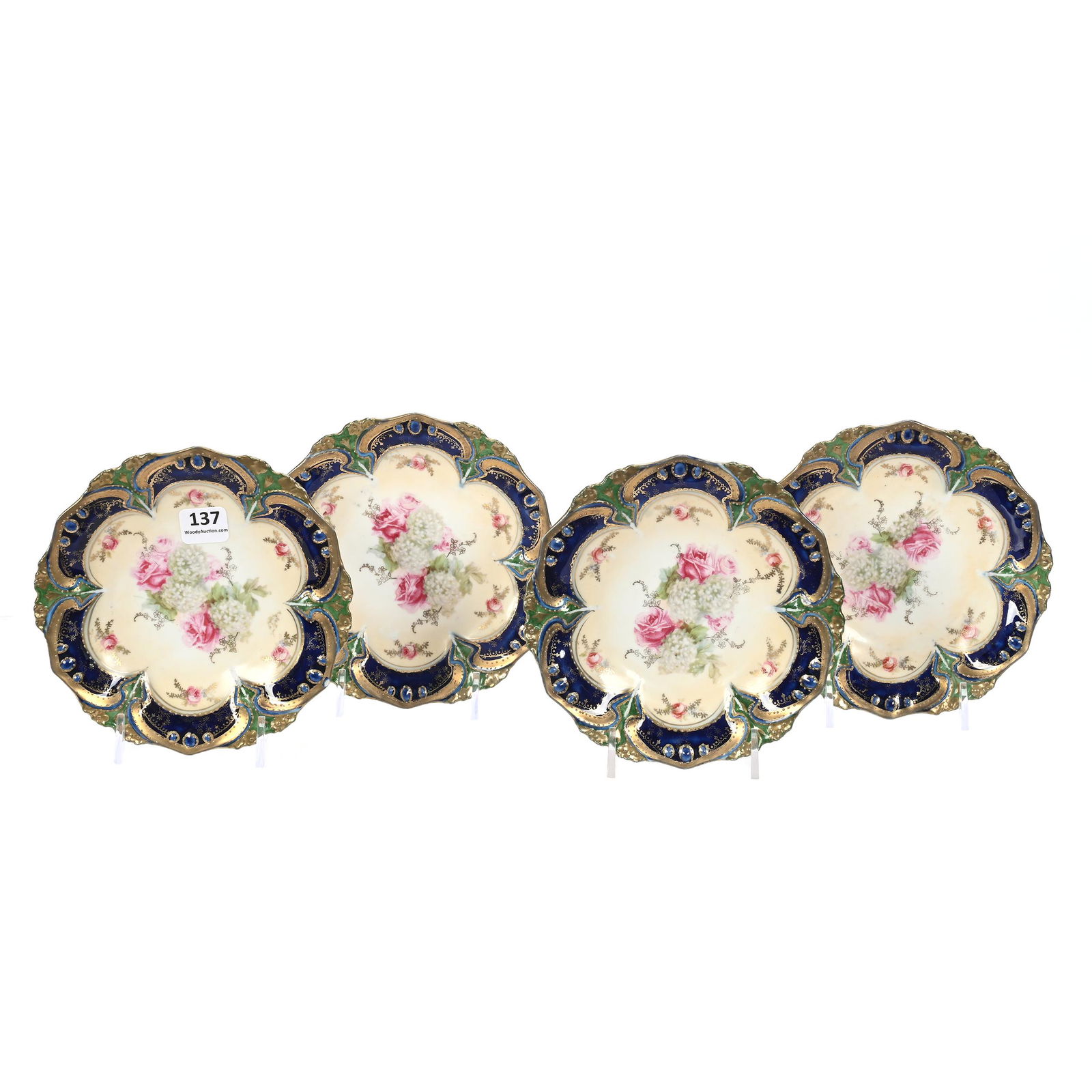 (4) Dessert Plates Marked R.S. Prussia (1 of 2)