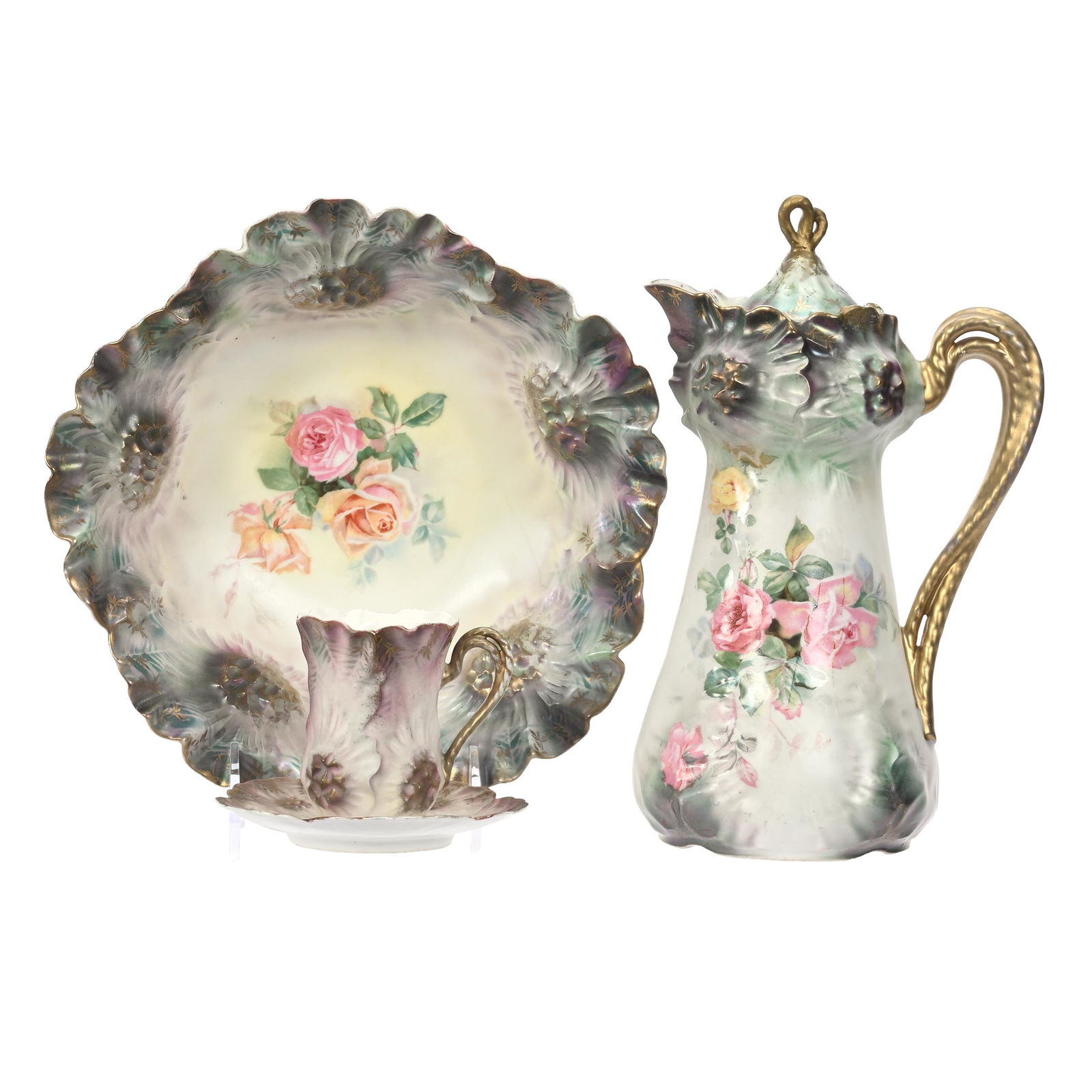 (3) R.S. Prussia Items, Sunflower Mold (1 of 6)