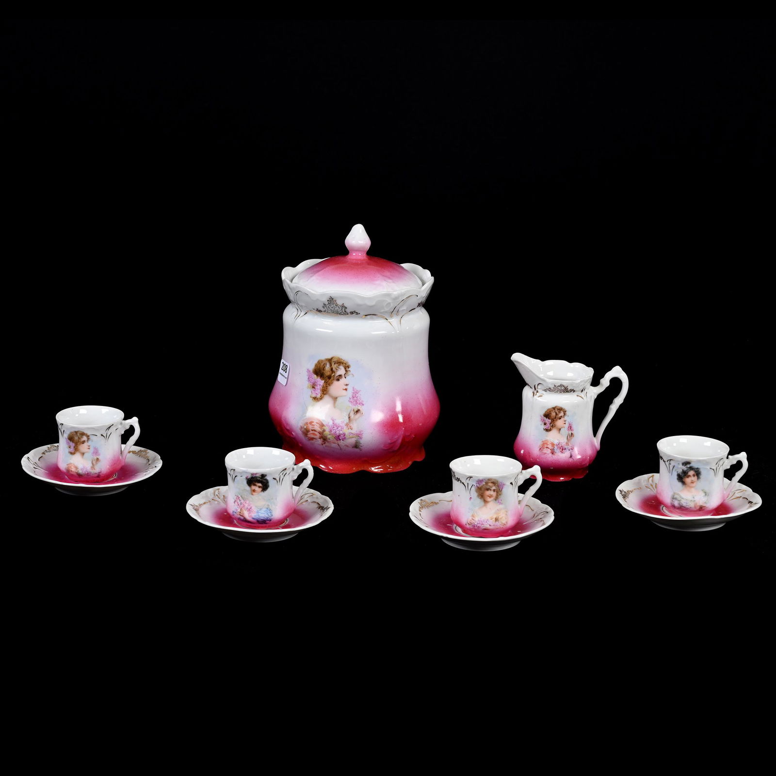 Tea Set, Unmarked Germany, Six Piece Set (1 of 4)