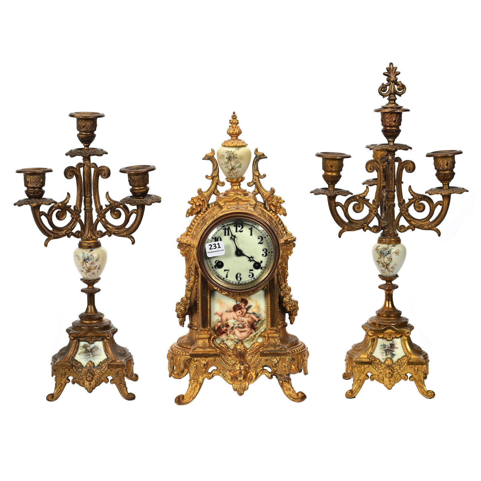 Clock Set, Three Piece, Waterbury Clock Works (1 of 4)
