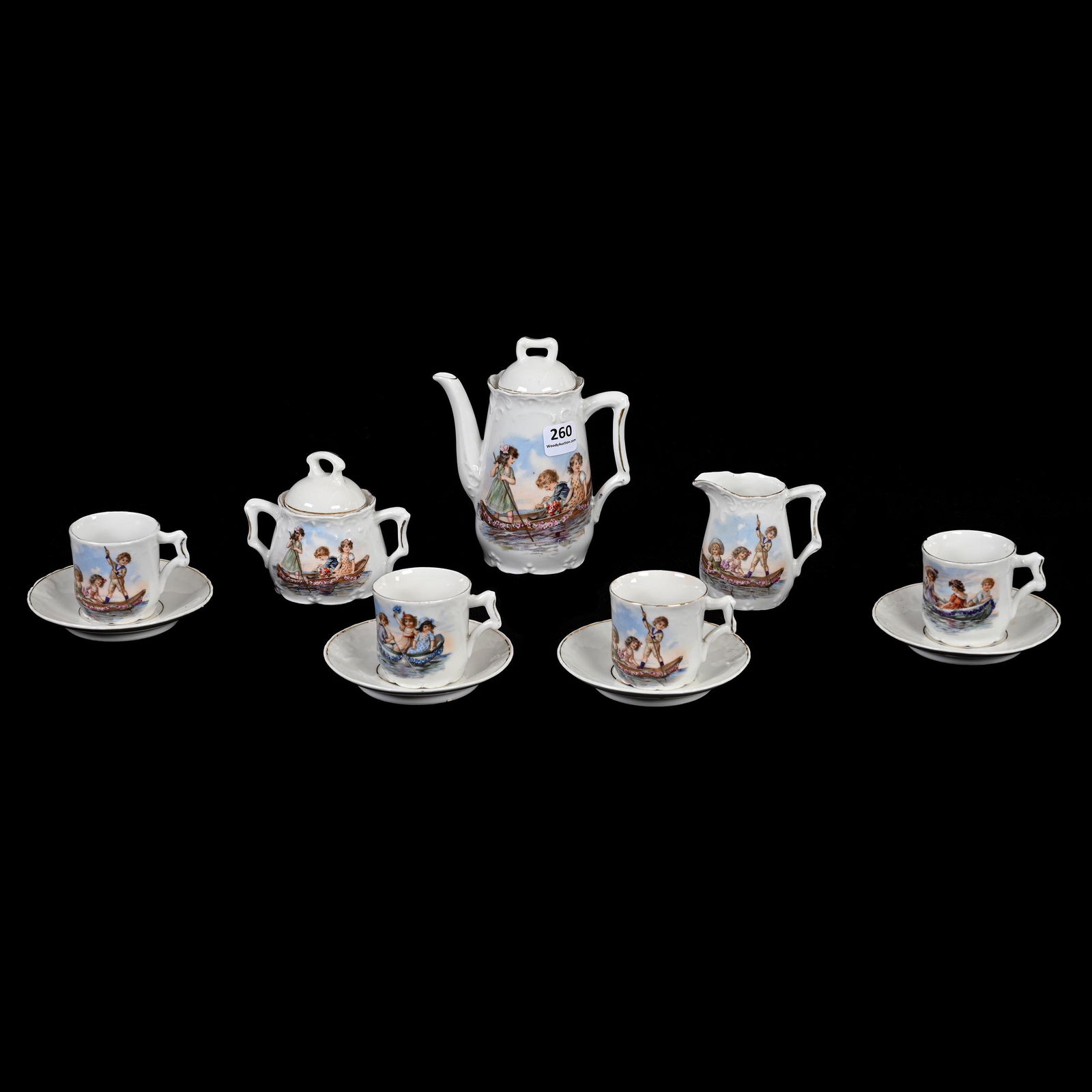 Child's Tea Set, Unmarked Germany, (7) Piece Set (1 of 4)
