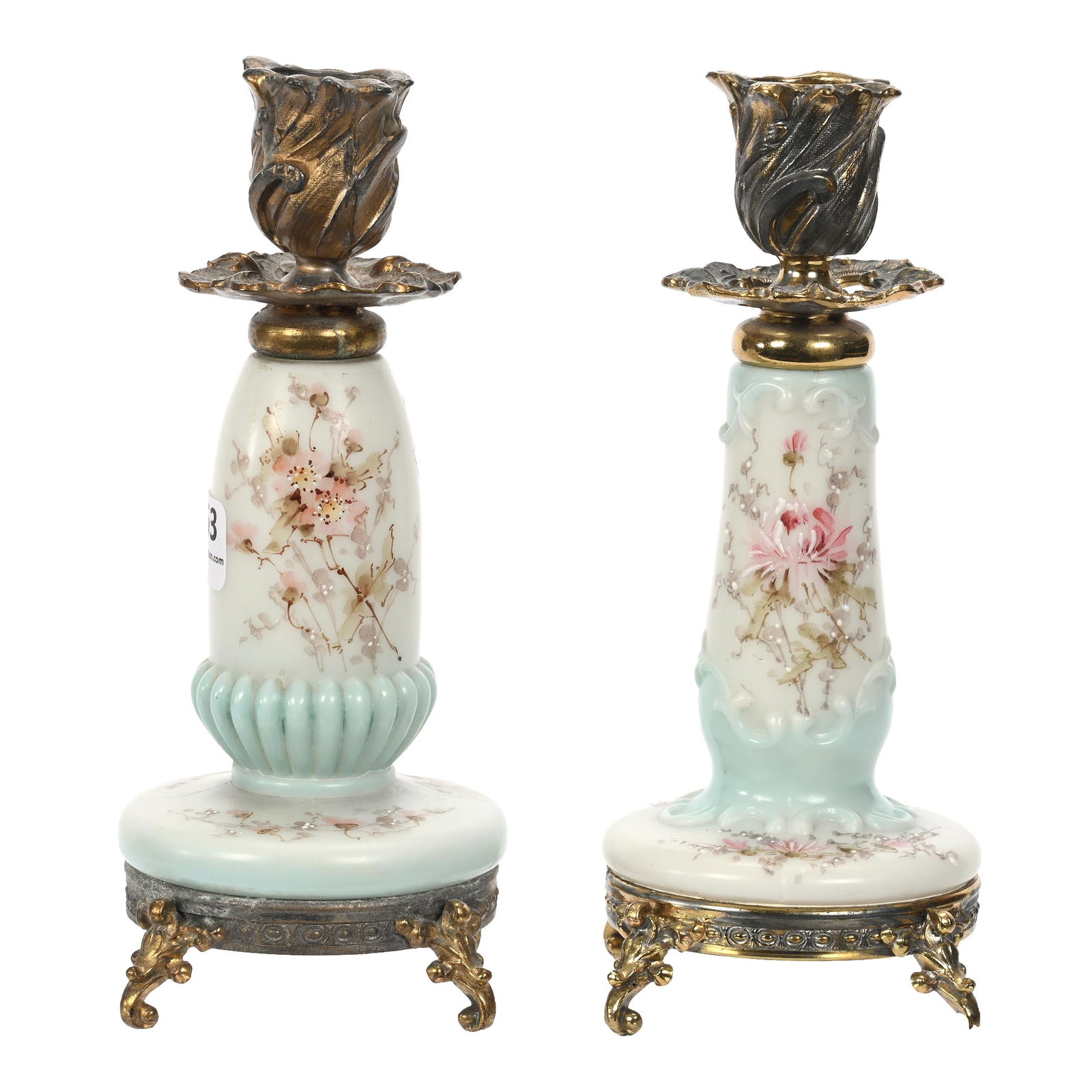 (2) Candlesticks, Unmarked Wave Crest (1 of 3)