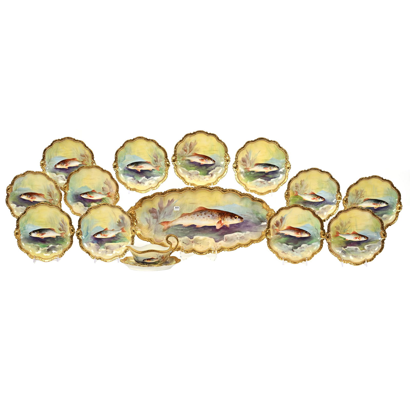 Fish Set, Coronet Limoges, (15) Piece Set (1 of 4)