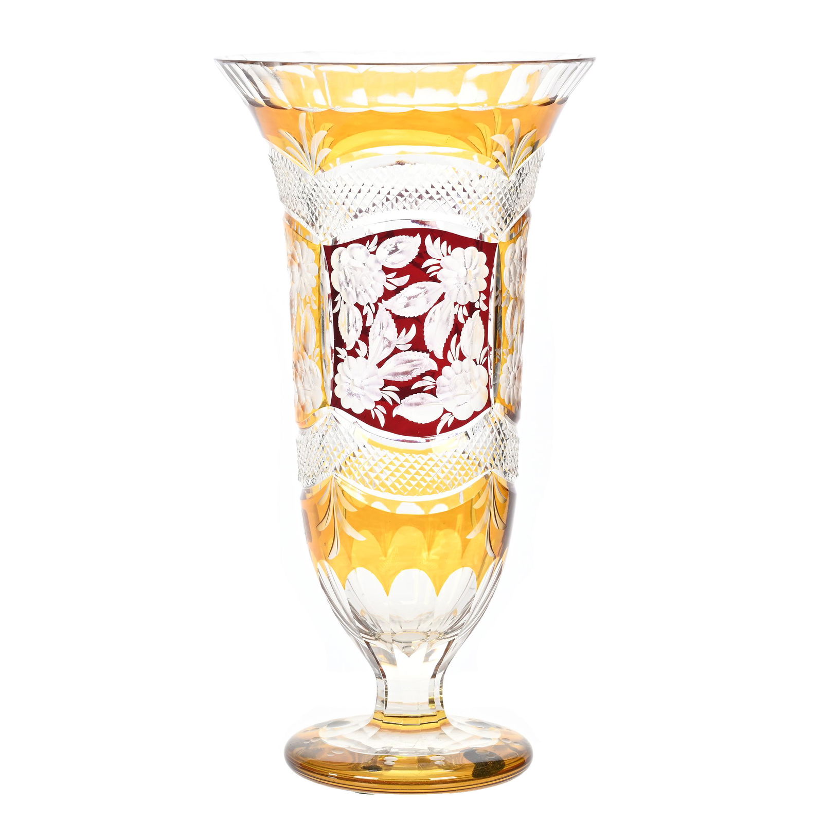 Pedestal Vase, Unmarked Late Period Bohemian (1 of 5)