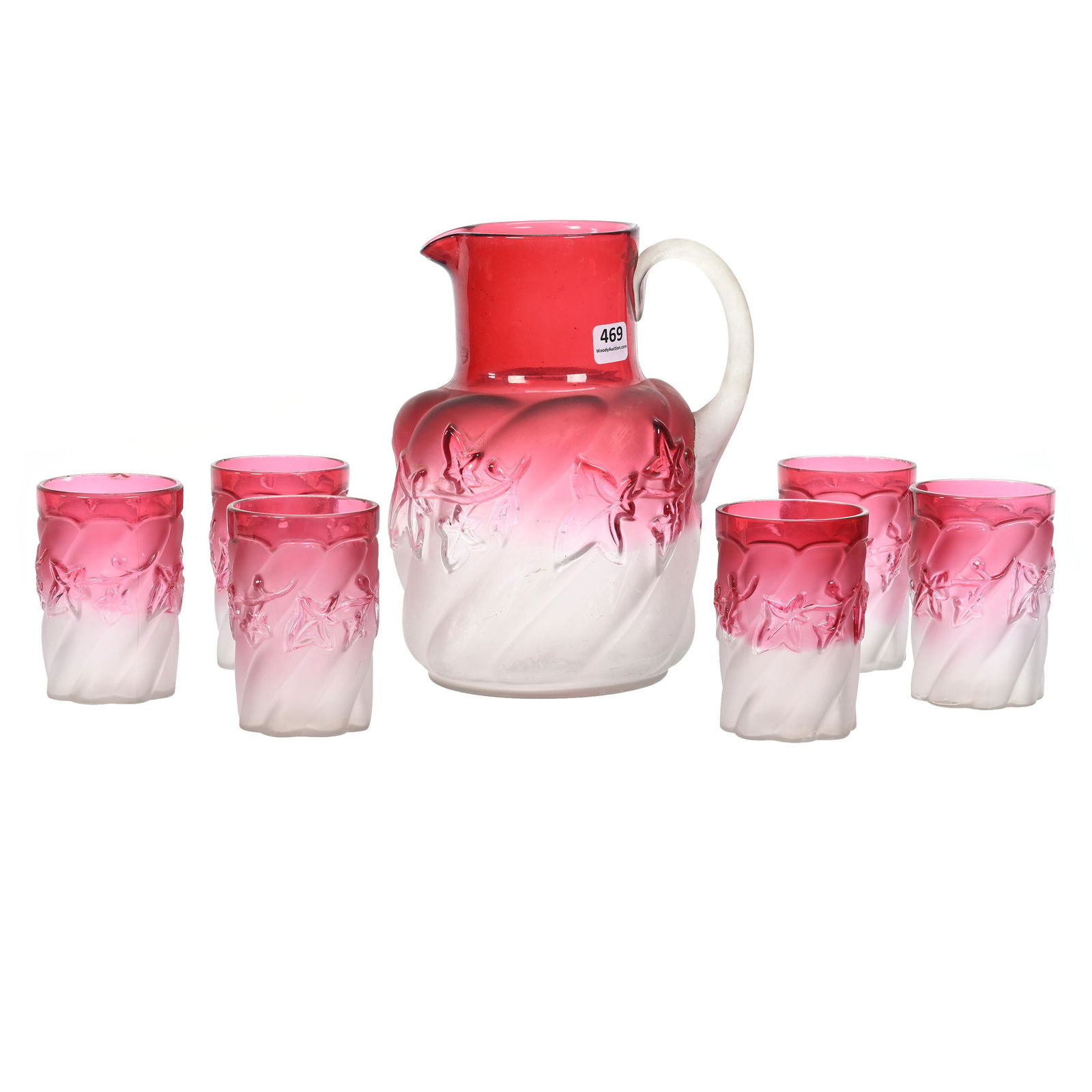 Water Set, Frosted Rubina Royal Ivy Pattern (1 of 4)