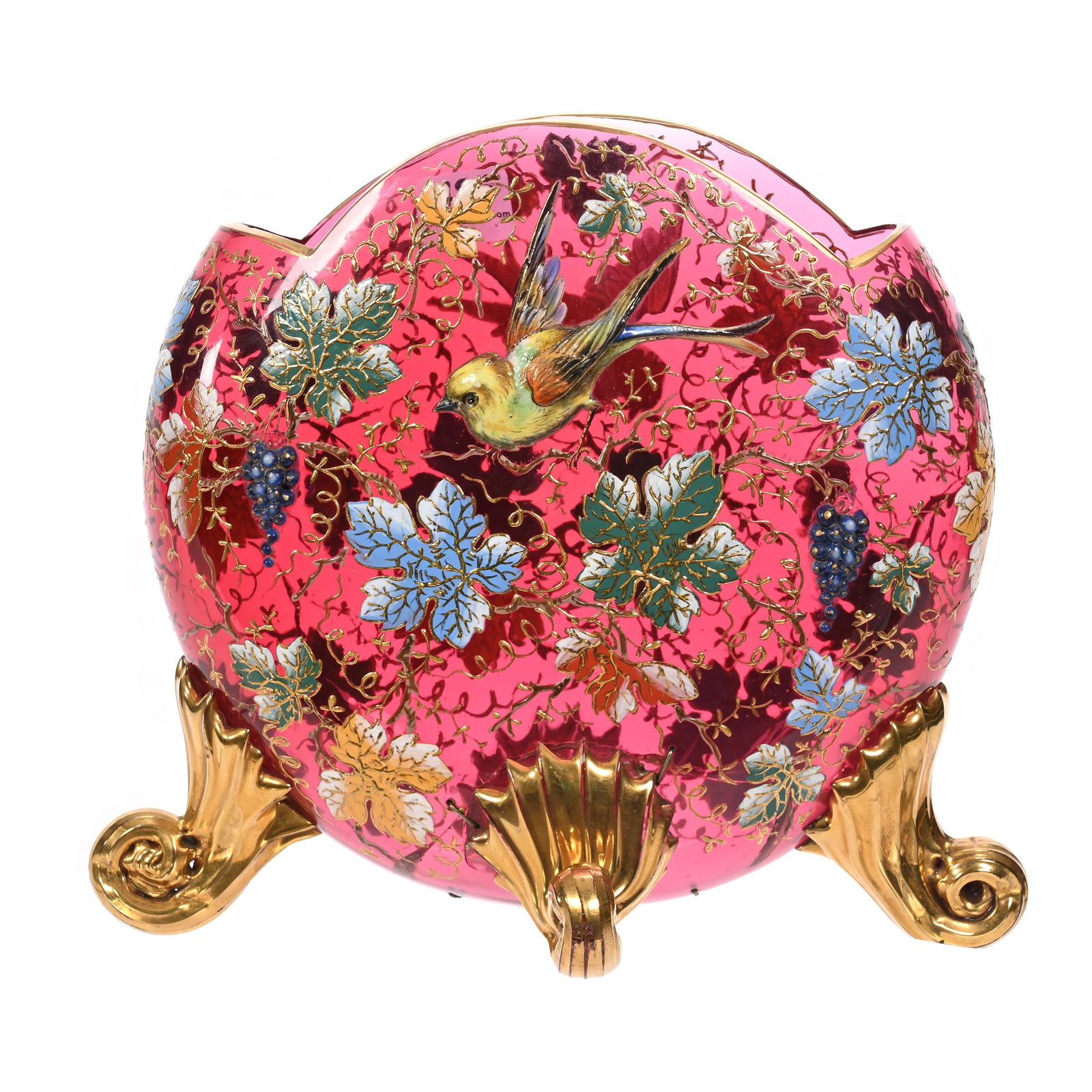 Vase, Unmarked Moser Cranberry Art Glass (1 of 5)