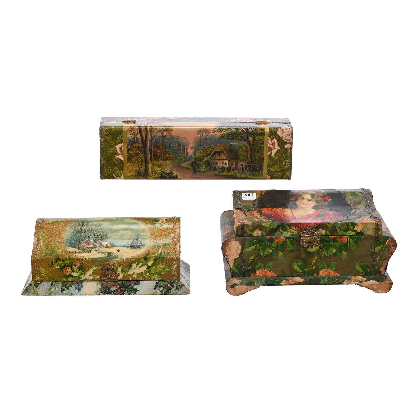 (3) Celluloid Vanity Boxes (1 of 4)