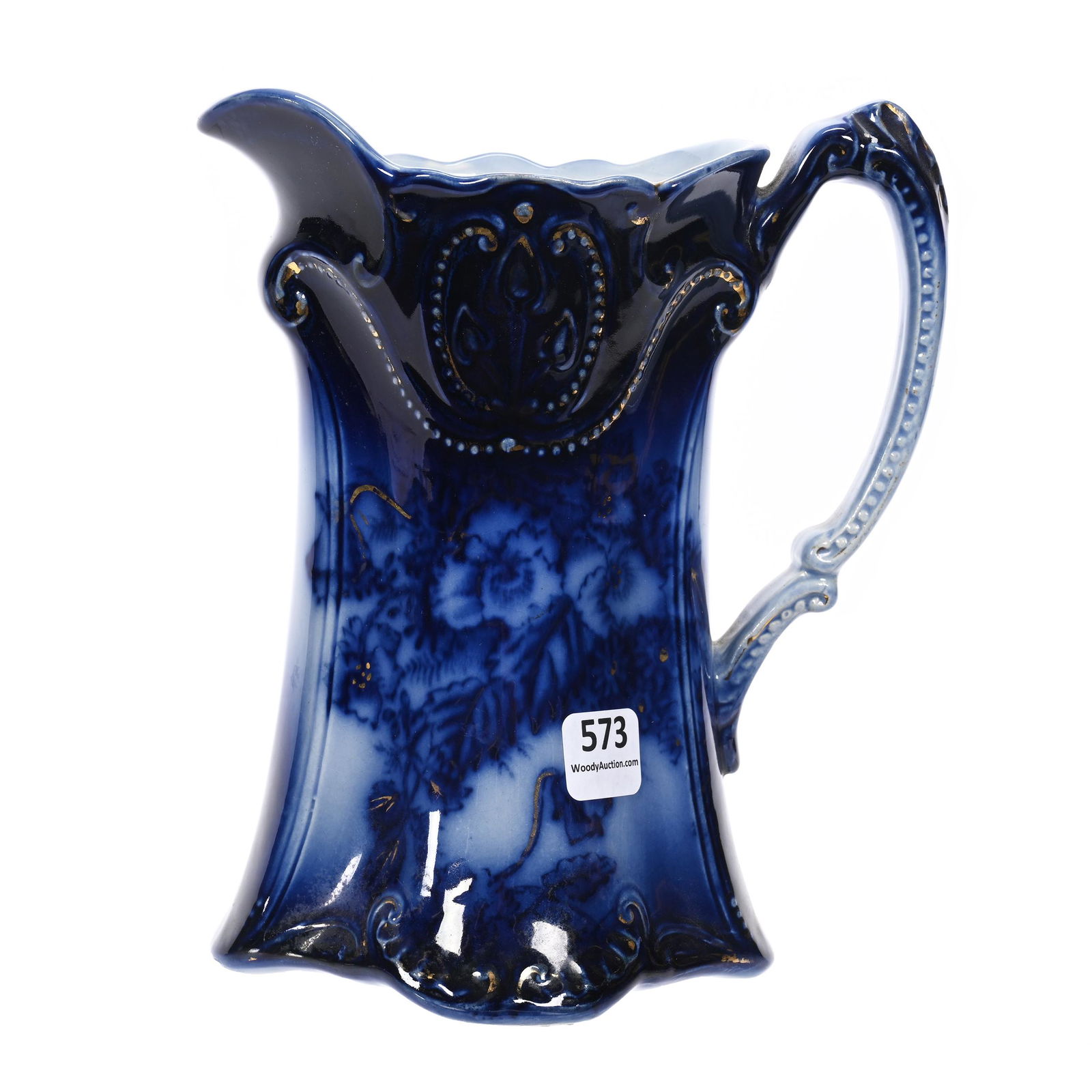 Pitcher, Flow Blue Pansy Pattern (1 of 3)