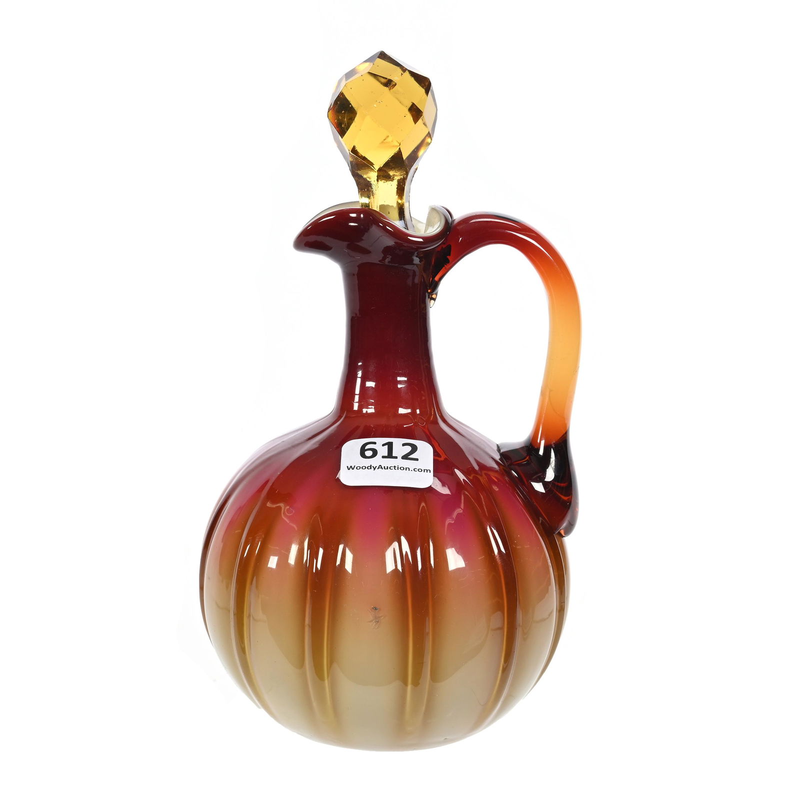 Cruet, Rare Plated Amberina Art Glass (1 of 6)
