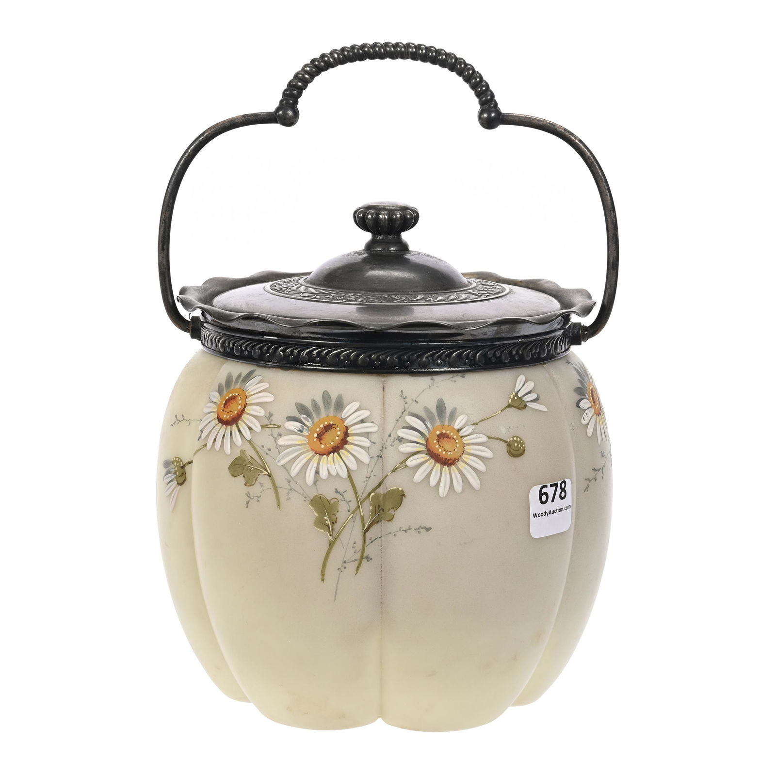 Biscuit Jar, Unmarked Smith Brothers Art Glass (1 of 3)