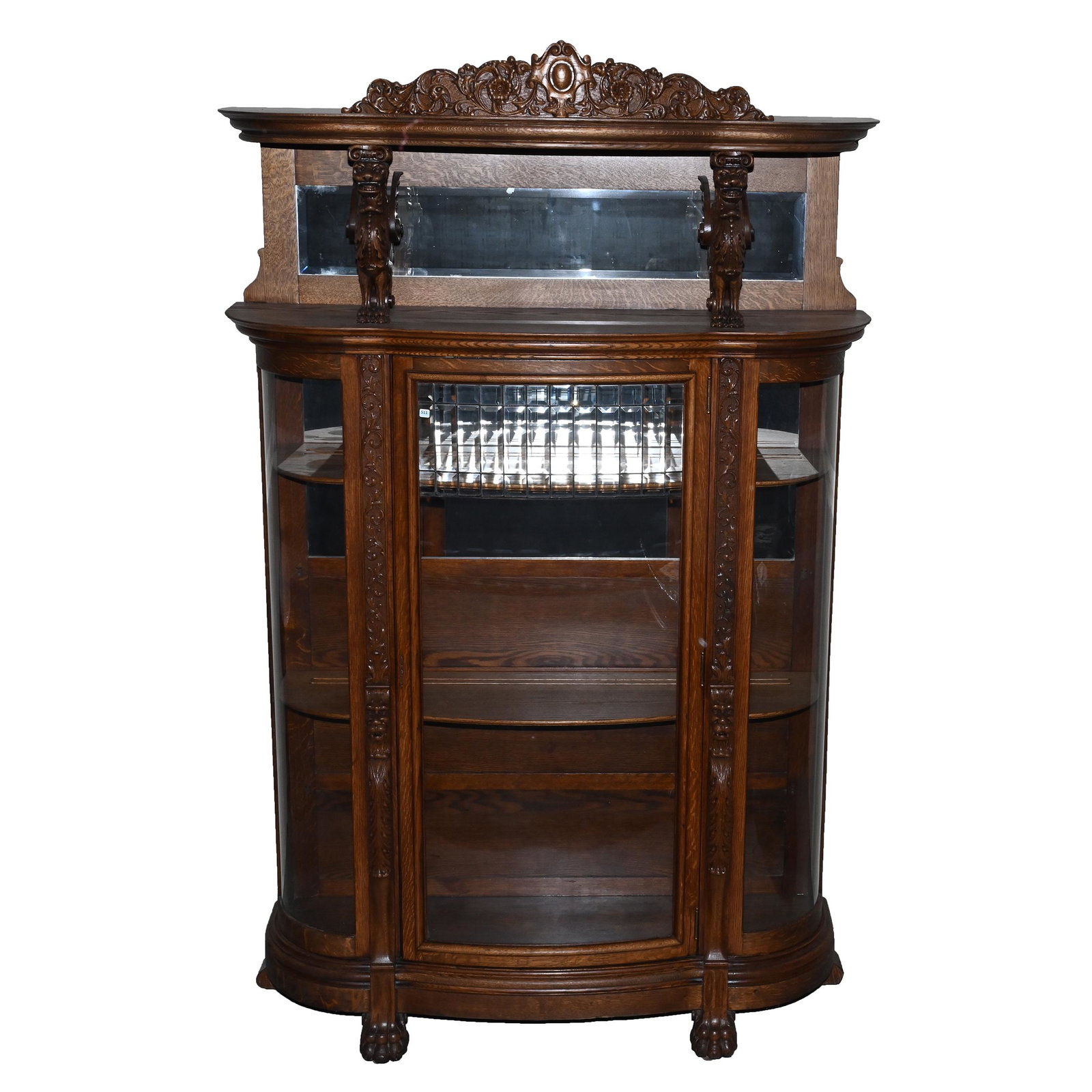 China Cabinet, Modified R.J. Horner Quarter Sawn Oak (1 of 8)