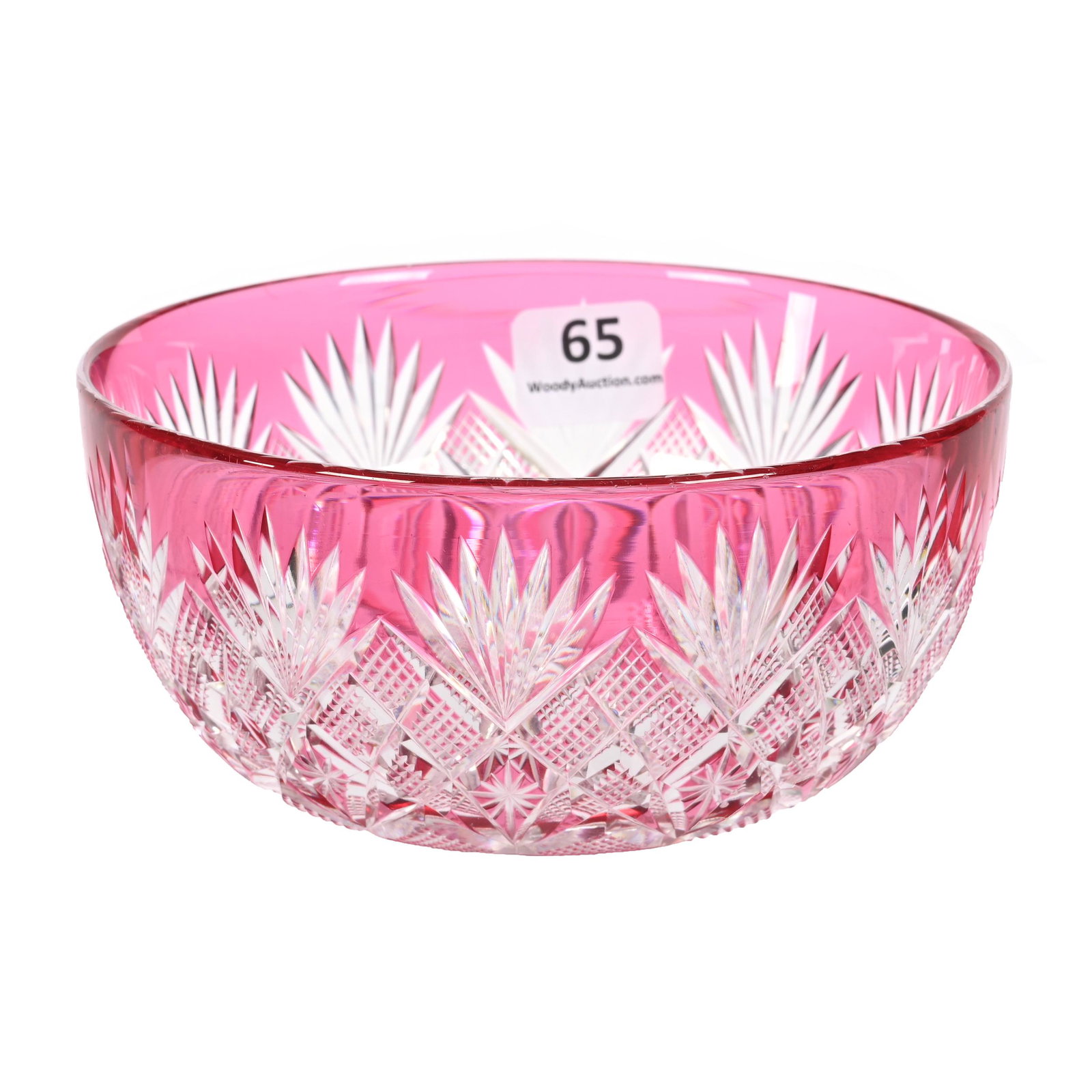 Finger Bowl, ABCG, Cranberry Cut To Clear (1 of 3)