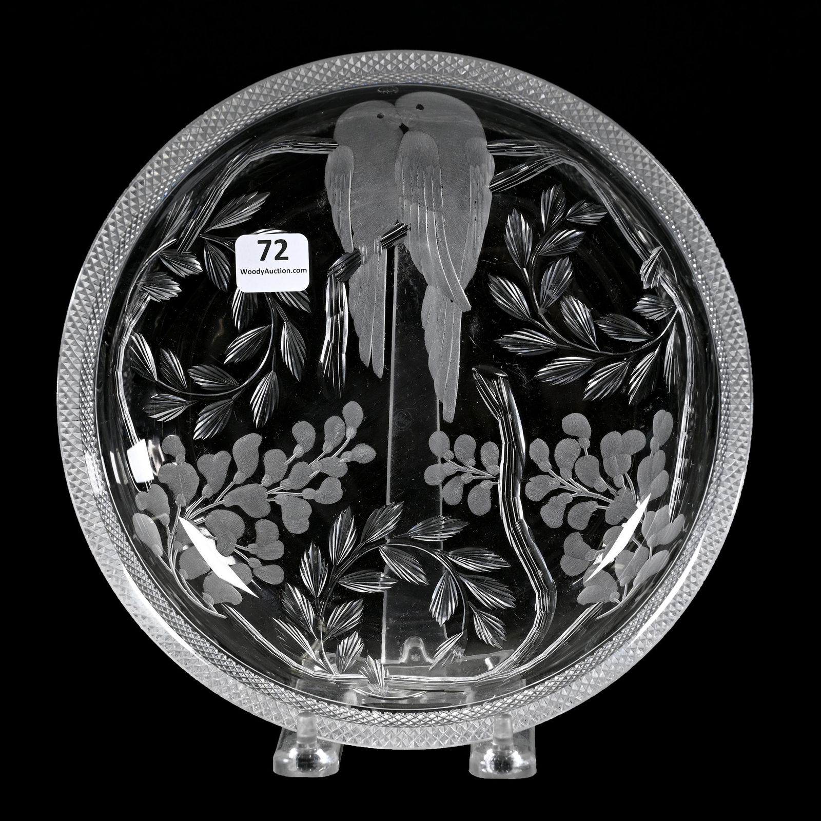 Low Bowl, ABCG, Signed Libbey Wisteria Pattern (1 of 2)