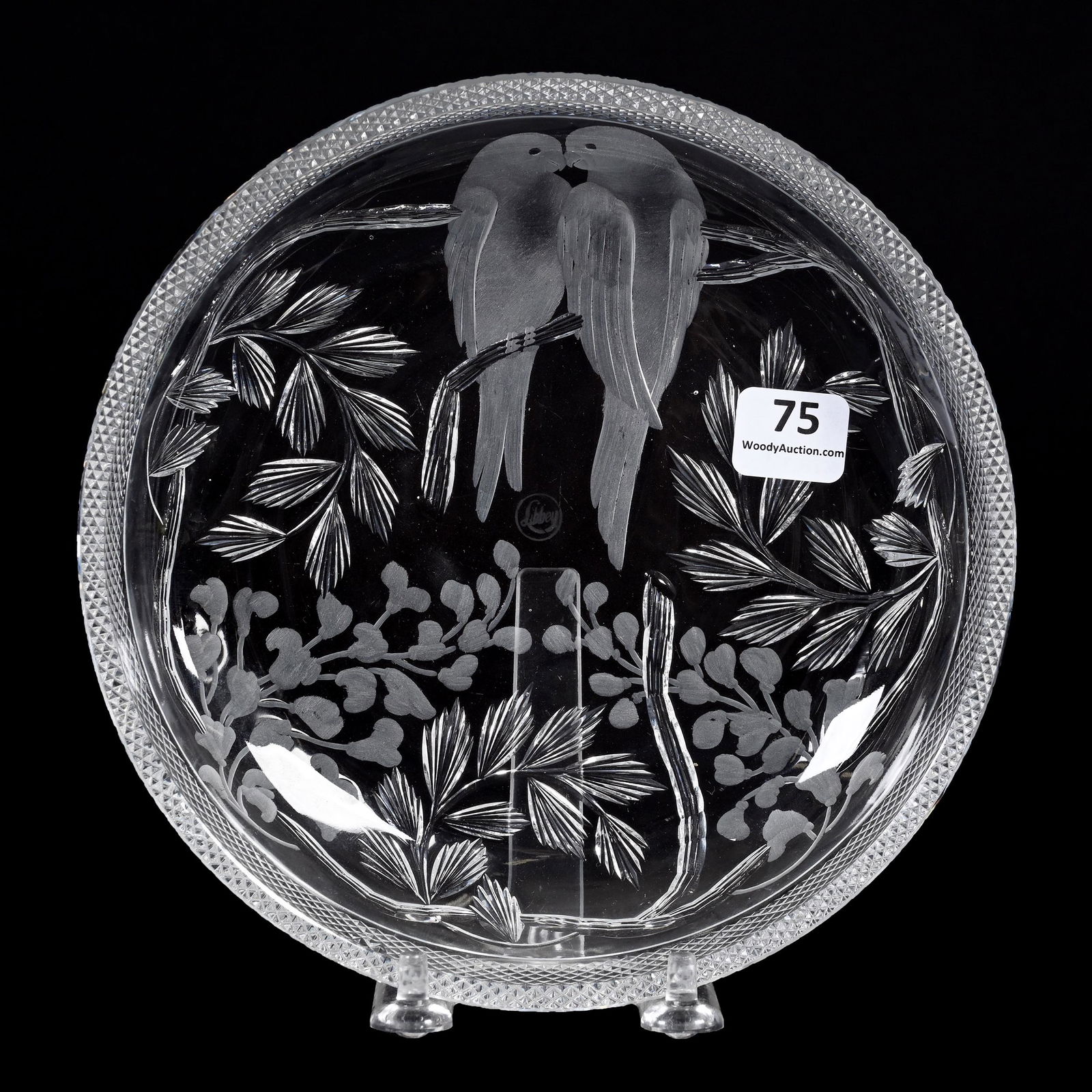 Low Bowl, ABCG, Signed Libbey Wisteria Pattern (1 of 2)